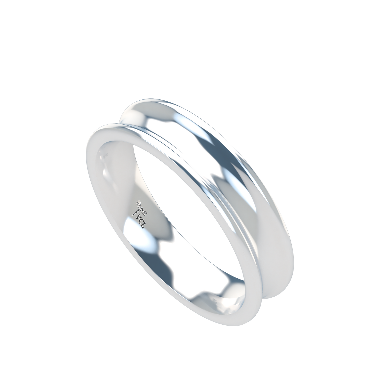 Concave wedding band wide - 2mm to 11mm