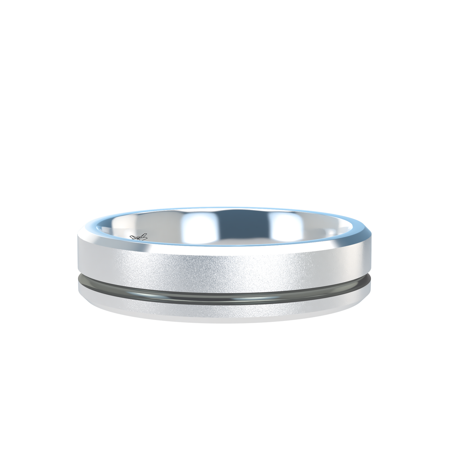 Grooved black rhodium wedding band wide - 2mm to 11mm