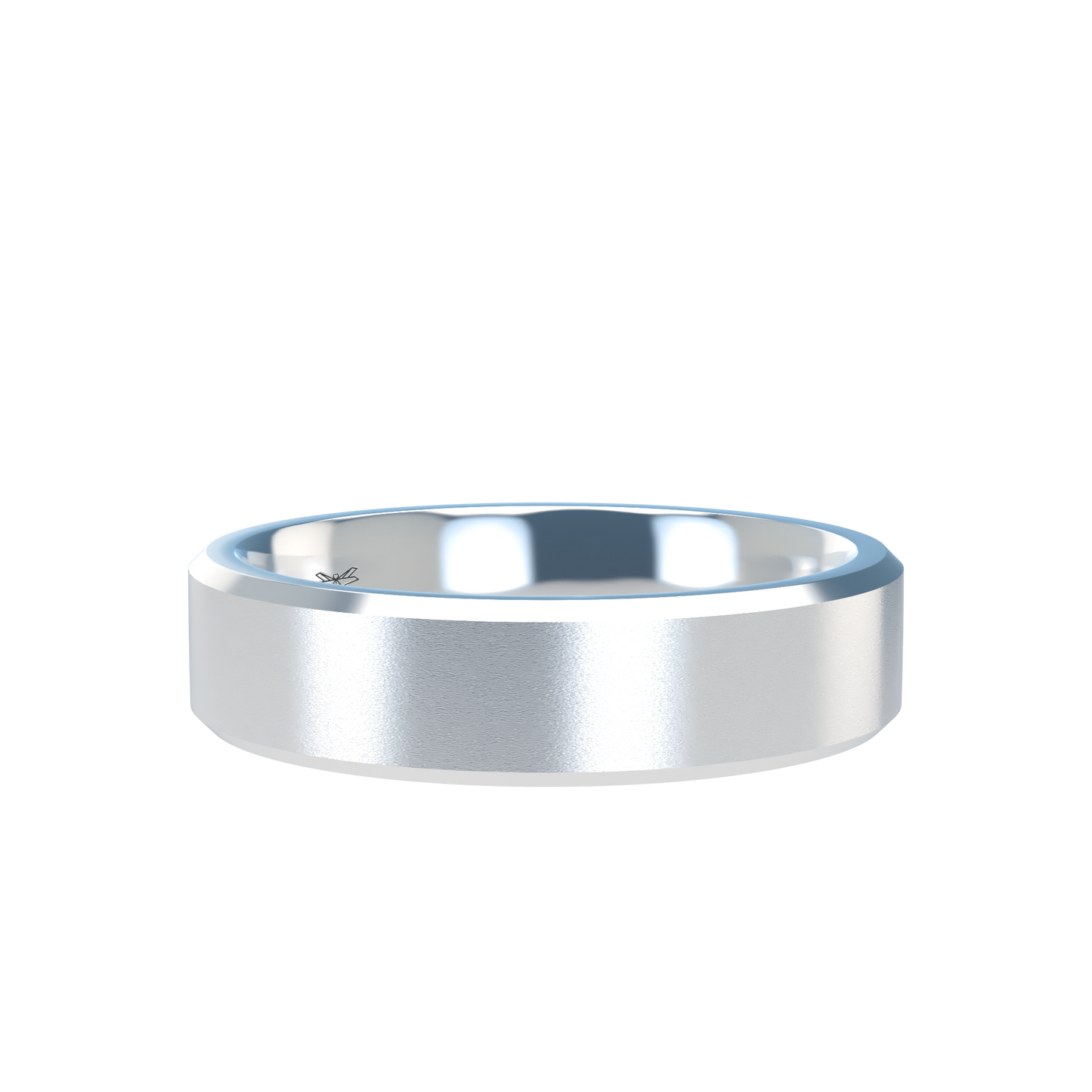 Flat bevel wedding band wide - 2mm to 11mm