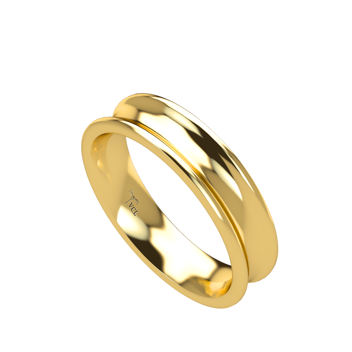 Concave wedding band wide - 2mm to 11mm