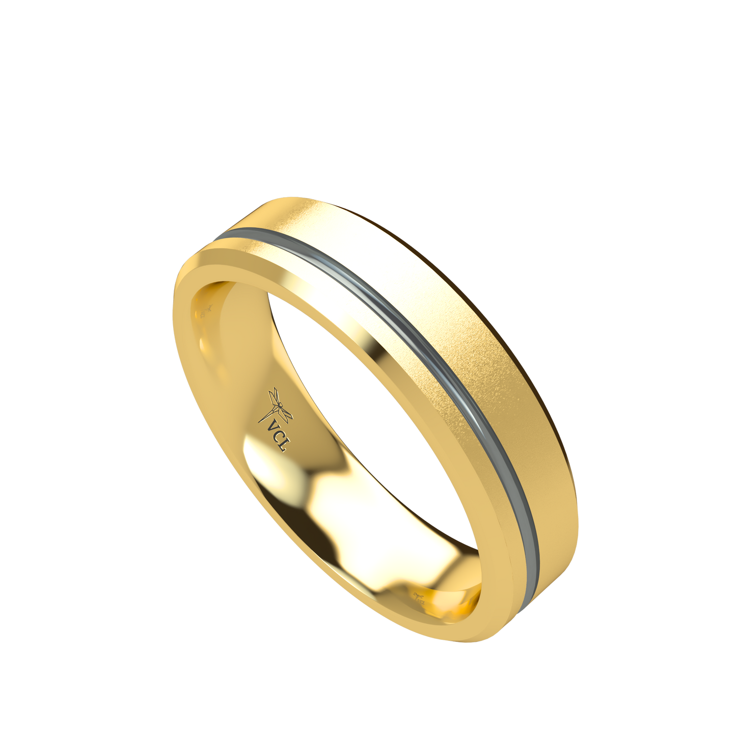 Grooved black rhodium wedding band wide - 2mm to 11mm