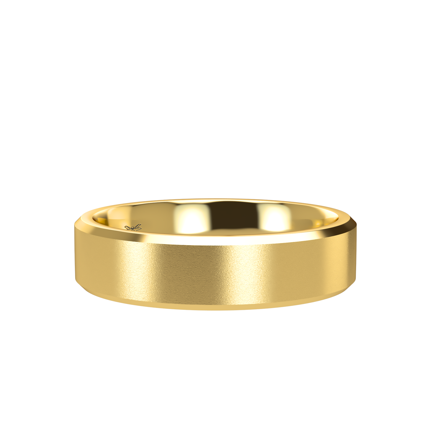 Flat bevel wedding band wide - 2mm to 11mm
