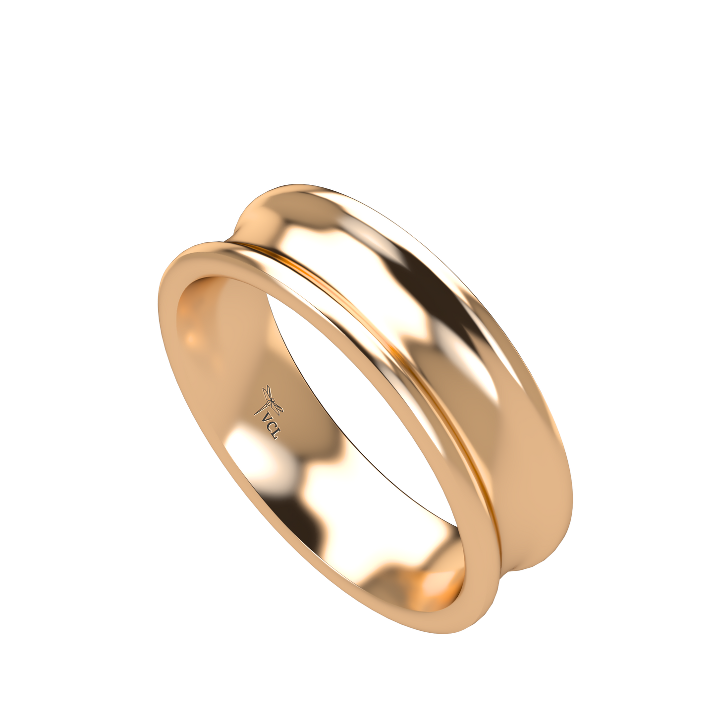 Concave wedding band wide - 2mm to 11mm