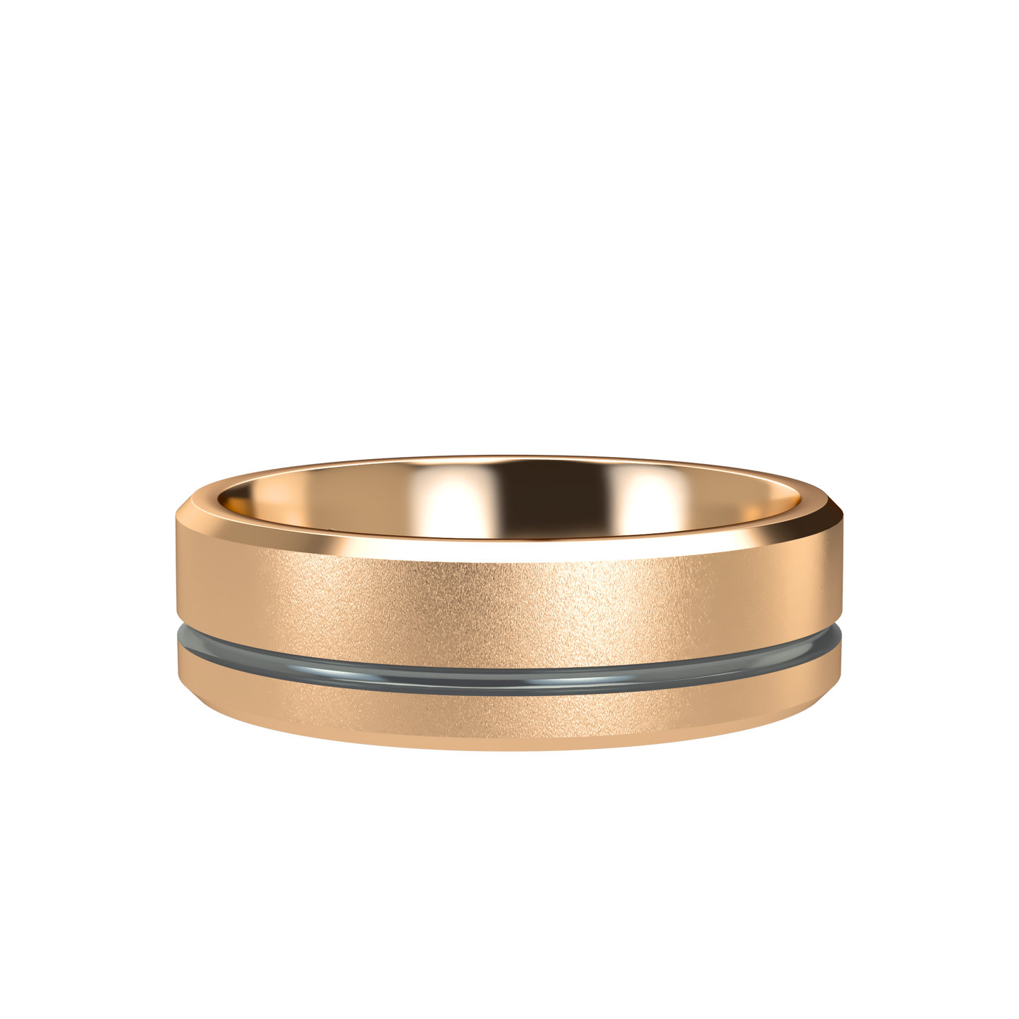 Grooved black rhodium wedding band wide - 2mm to 11mm