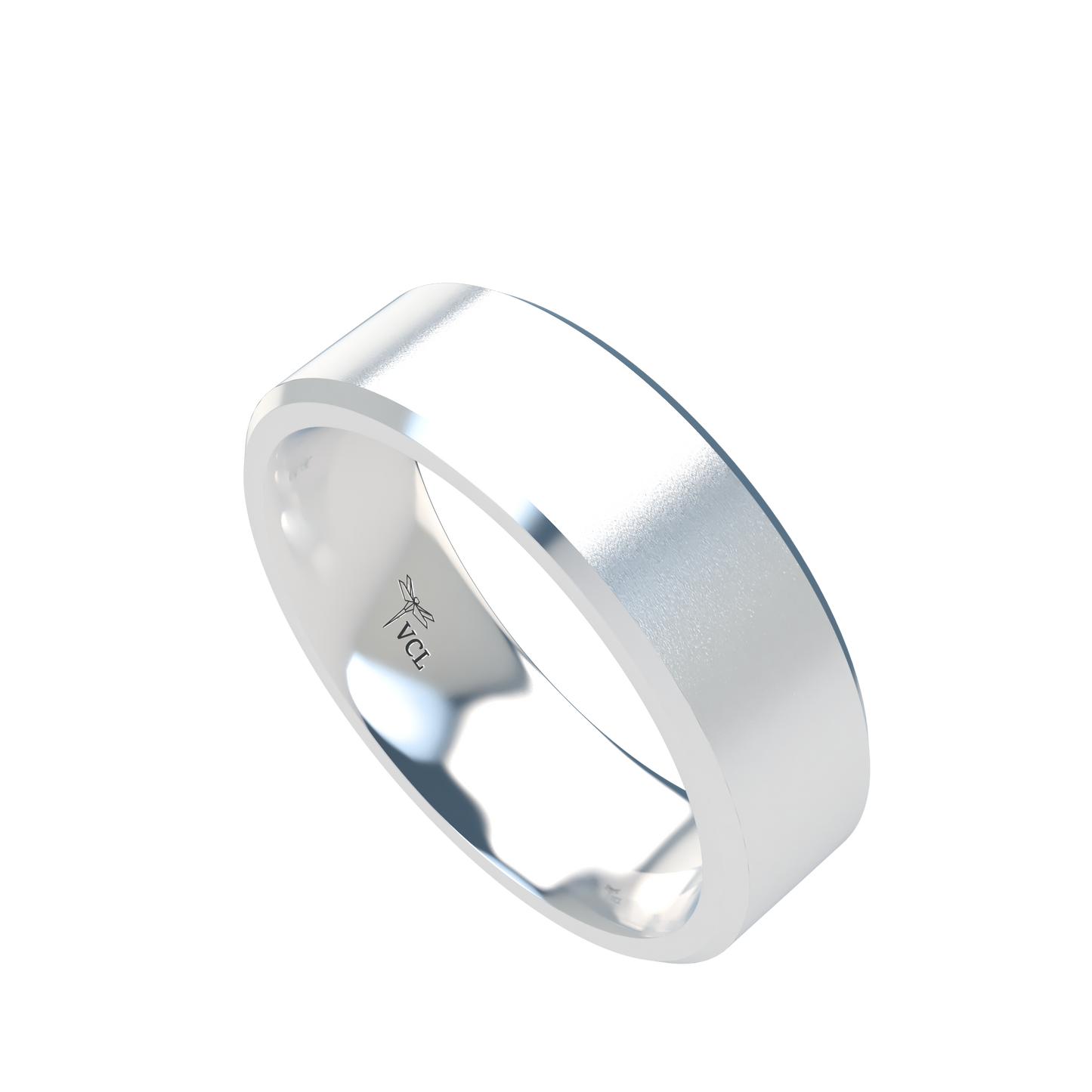 Flat bevel wedding band wide - 2mm to 11mm