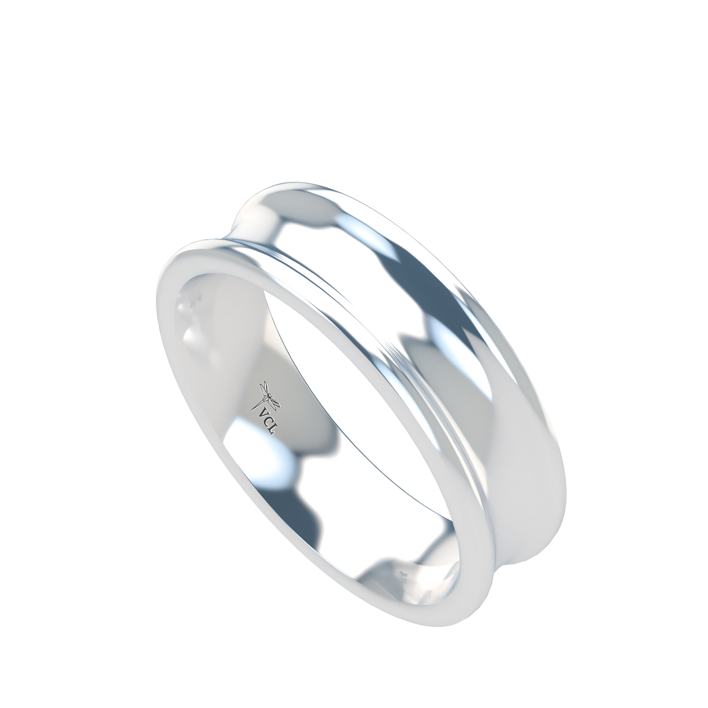 Concave wedding band wide - 2mm to 11mm