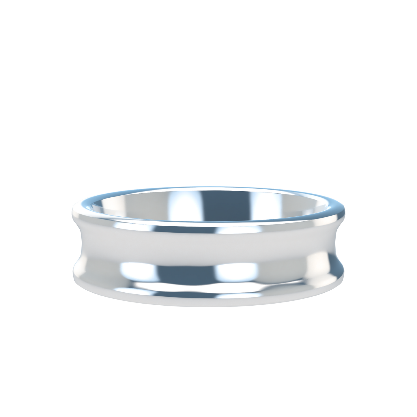Concave wedding band wide - 2mm to 11mm
