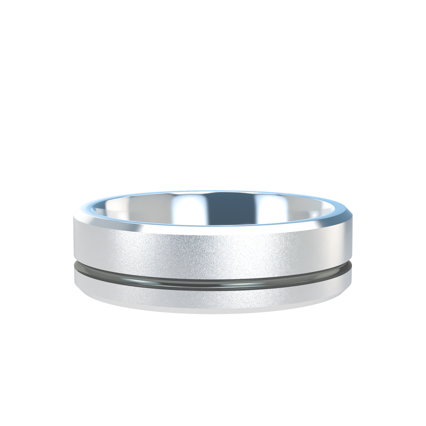 Grooved black rhodium wedding band wide - 2mm to 11mm