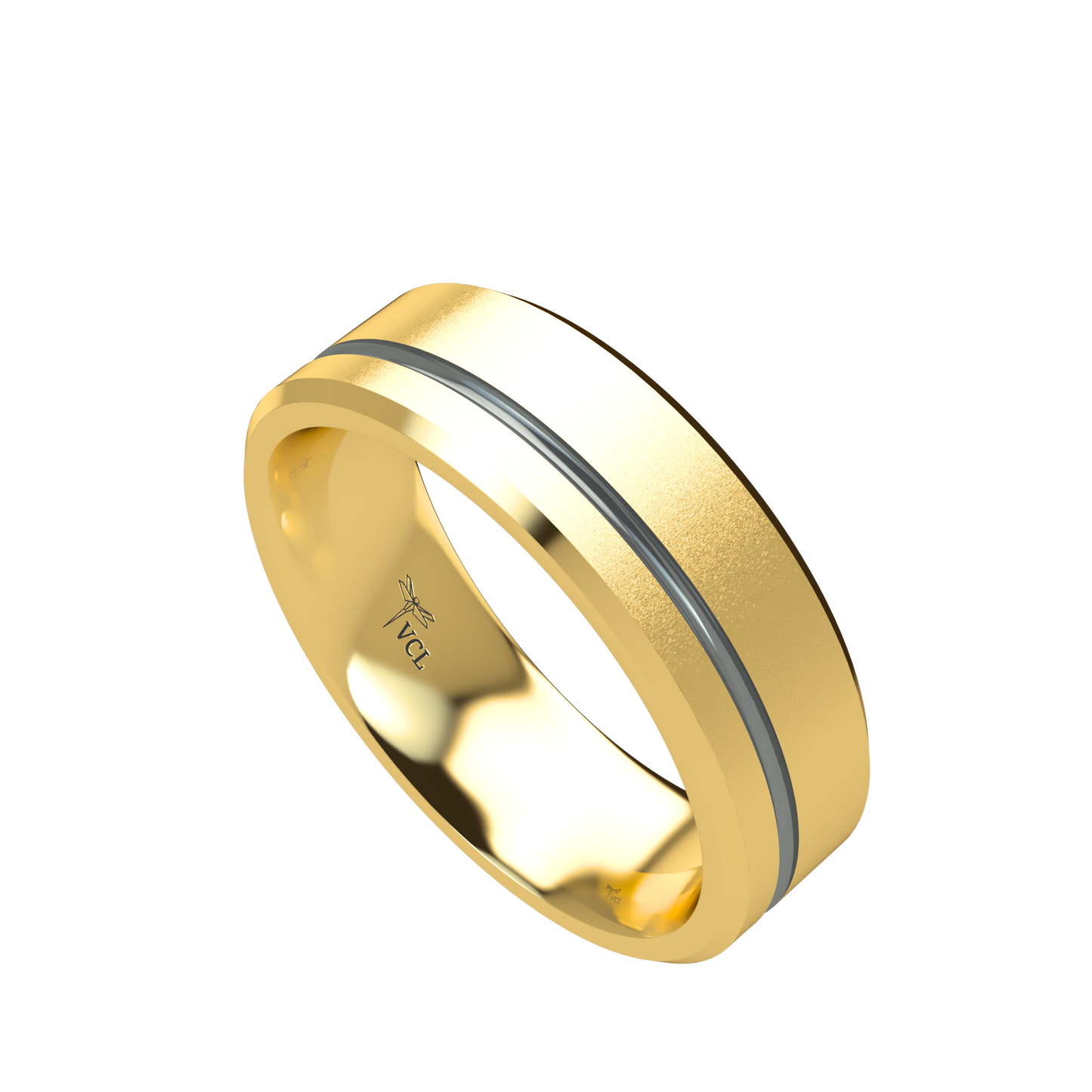 Grooved black rhodium wedding band wide - 2mm to 11mm