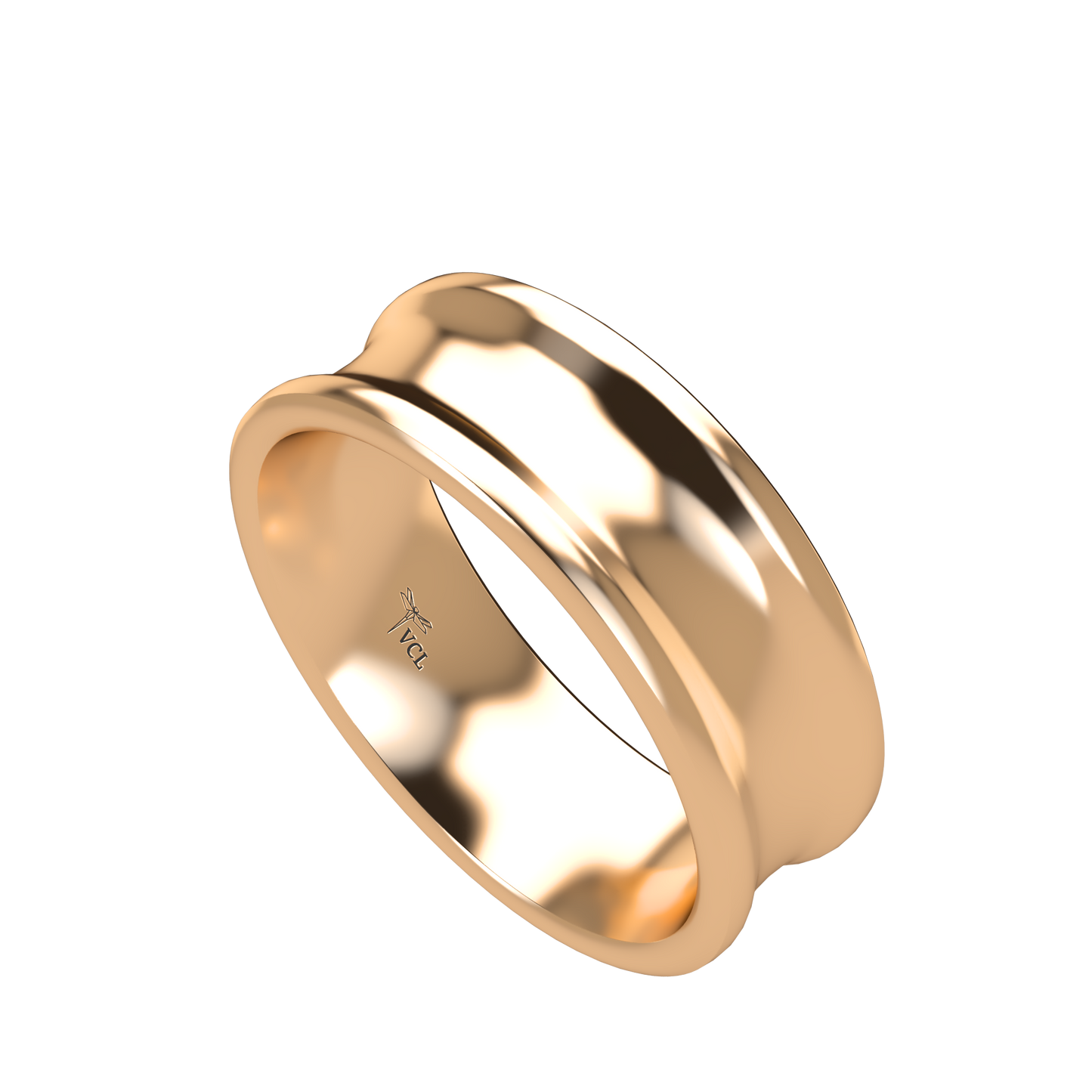 Concave wedding band wide - 2mm to 11mm