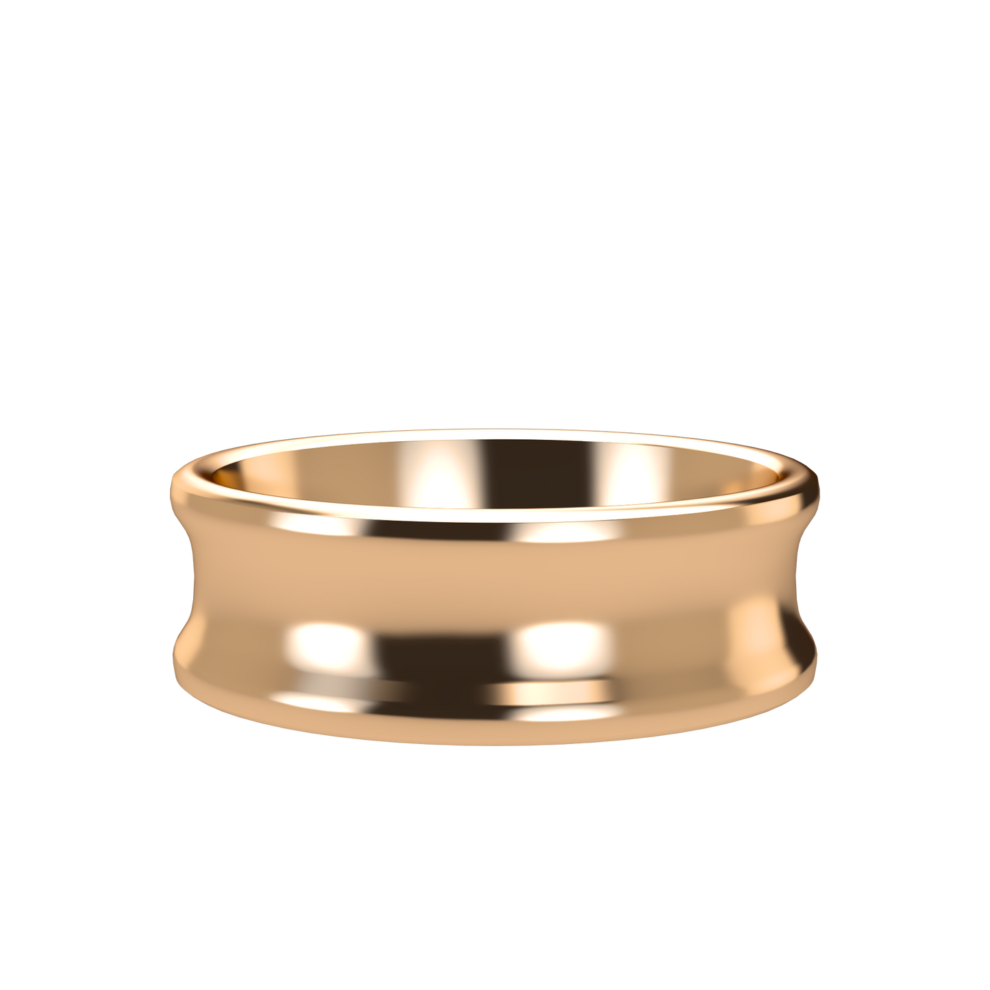 Concave wedding band wide - 2mm to 11mm