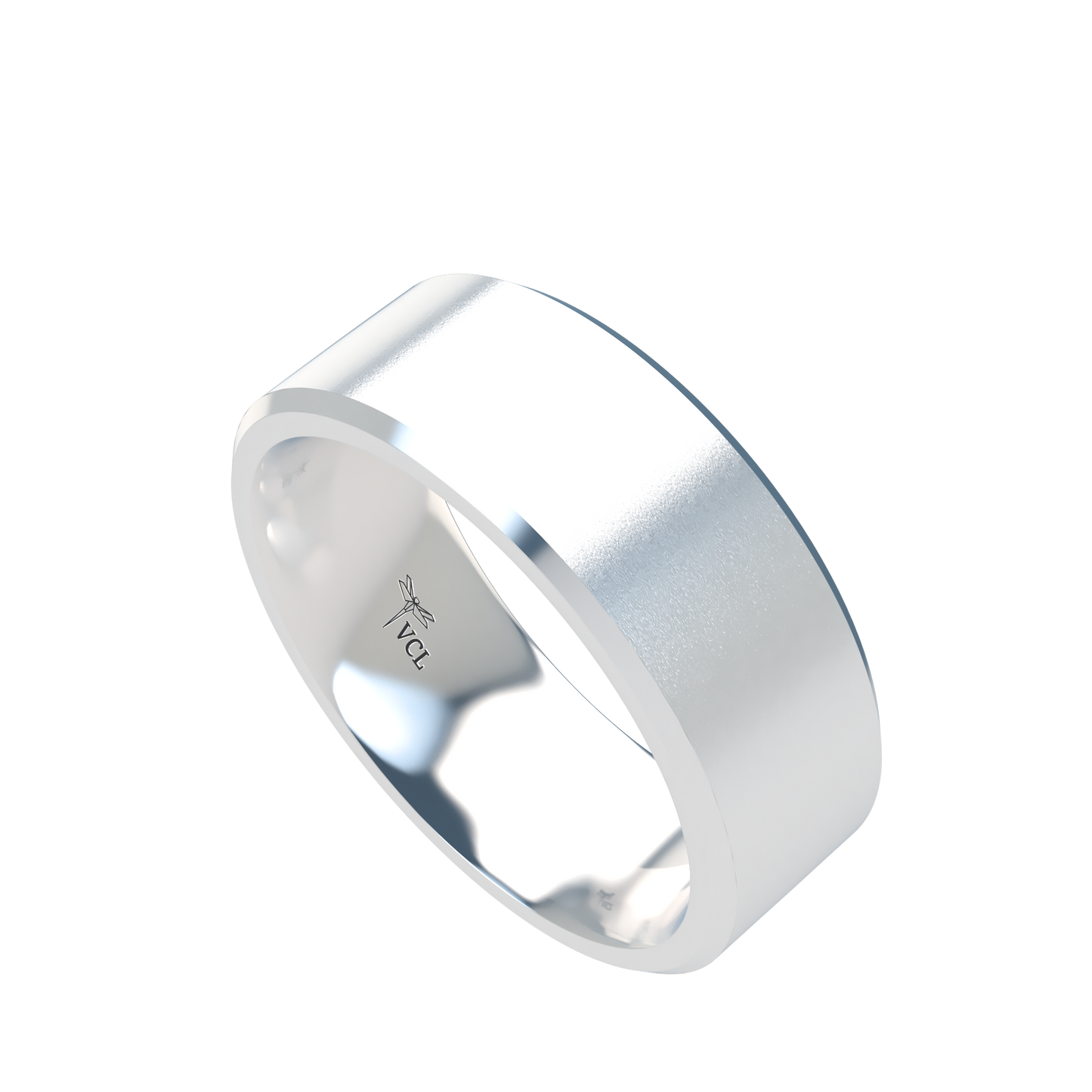 Flat bevel wedding band wide - 2mm to 11mm