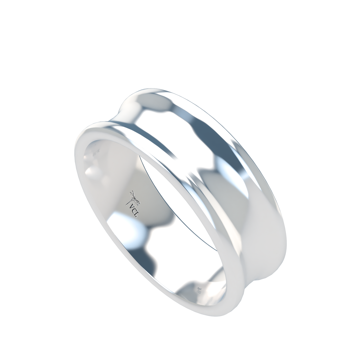 Concave wedding band wide - 2mm to 11mm