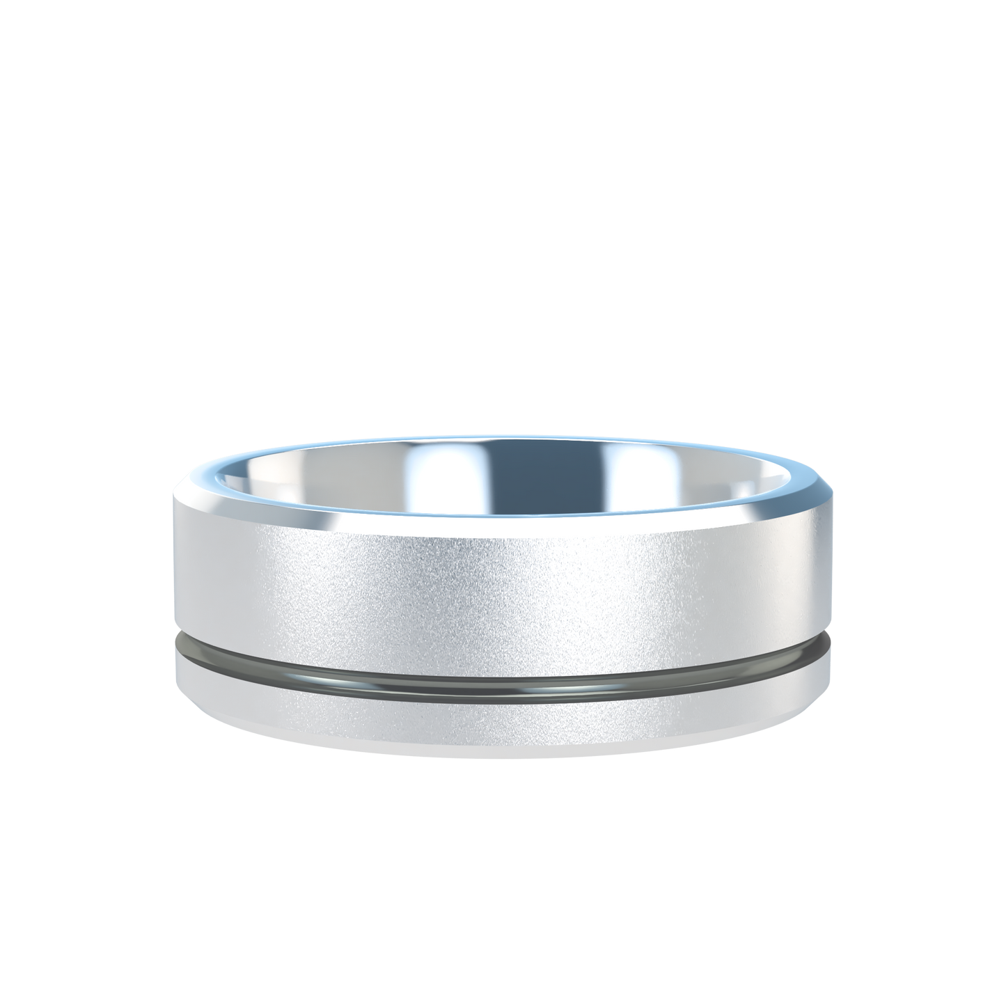 Grooved black rhodium wedding band wide - 2mm to 11mm