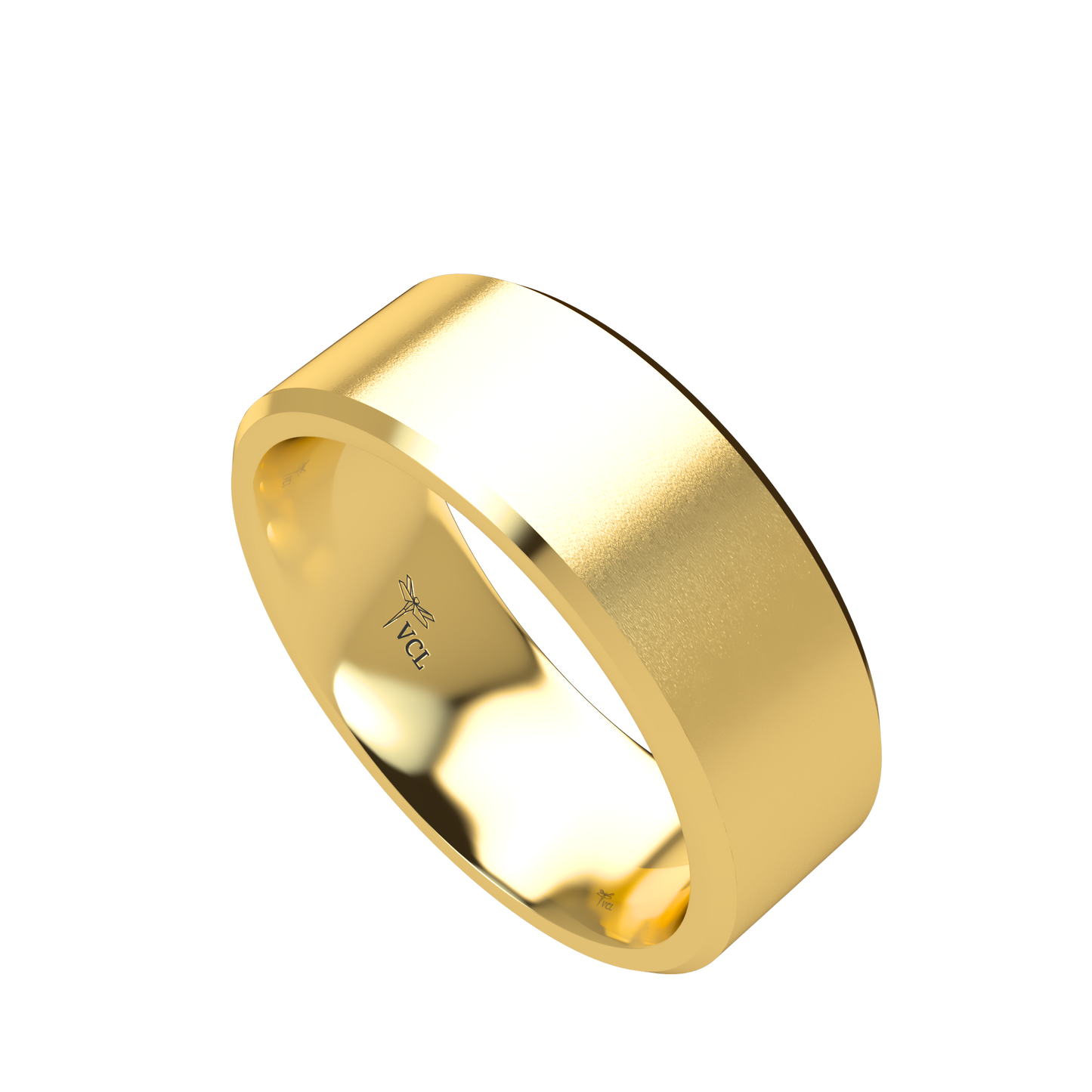 Flat bevel wedding band wide - 2mm to 11mm