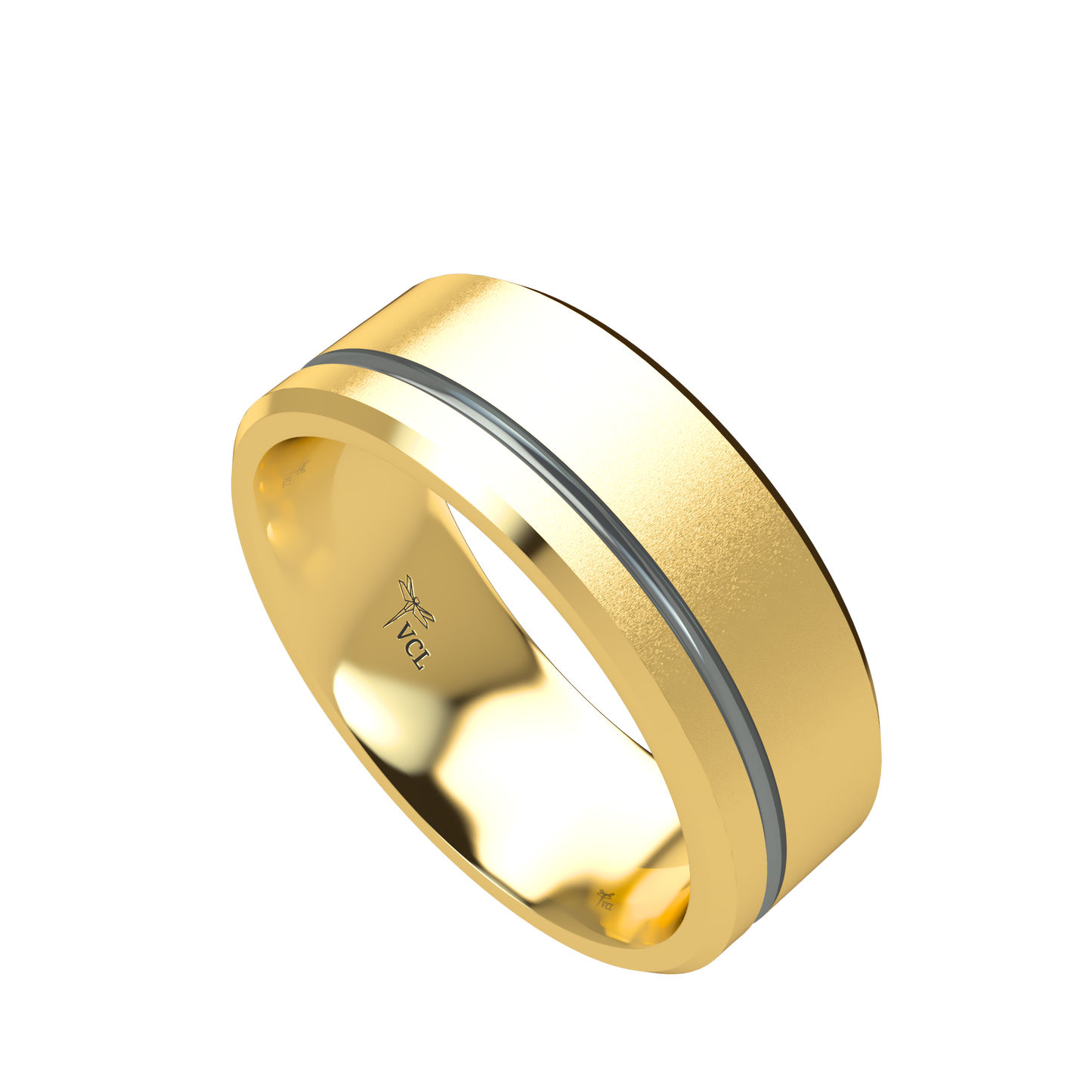 Grooved black rhodium wedding band wide - 2mm to 11mm