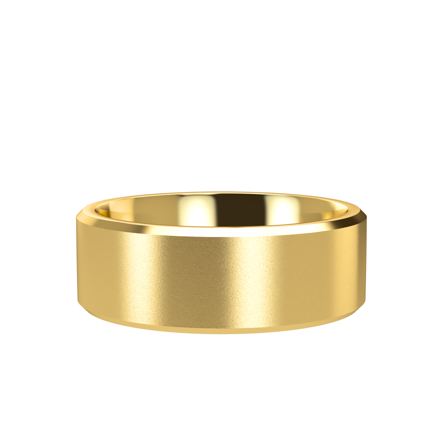 Flat bevel wedding band wide - 2mm to 11mm