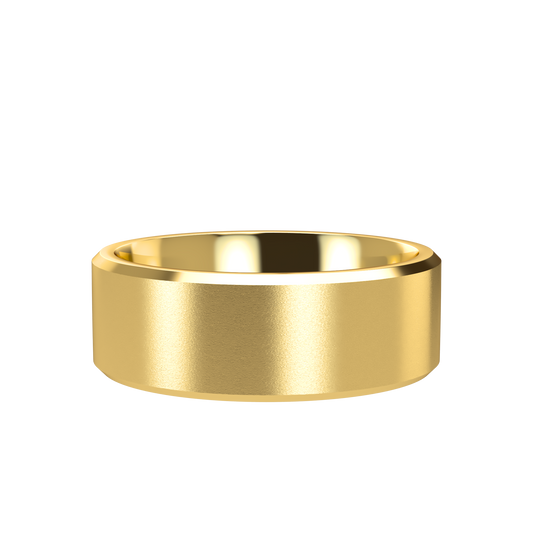 Flat bevel wedding band wide - 2mm to 11mm