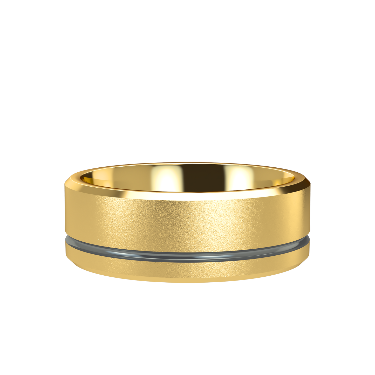 Grooved black rhodium wedding band wide - 2mm to 11mm