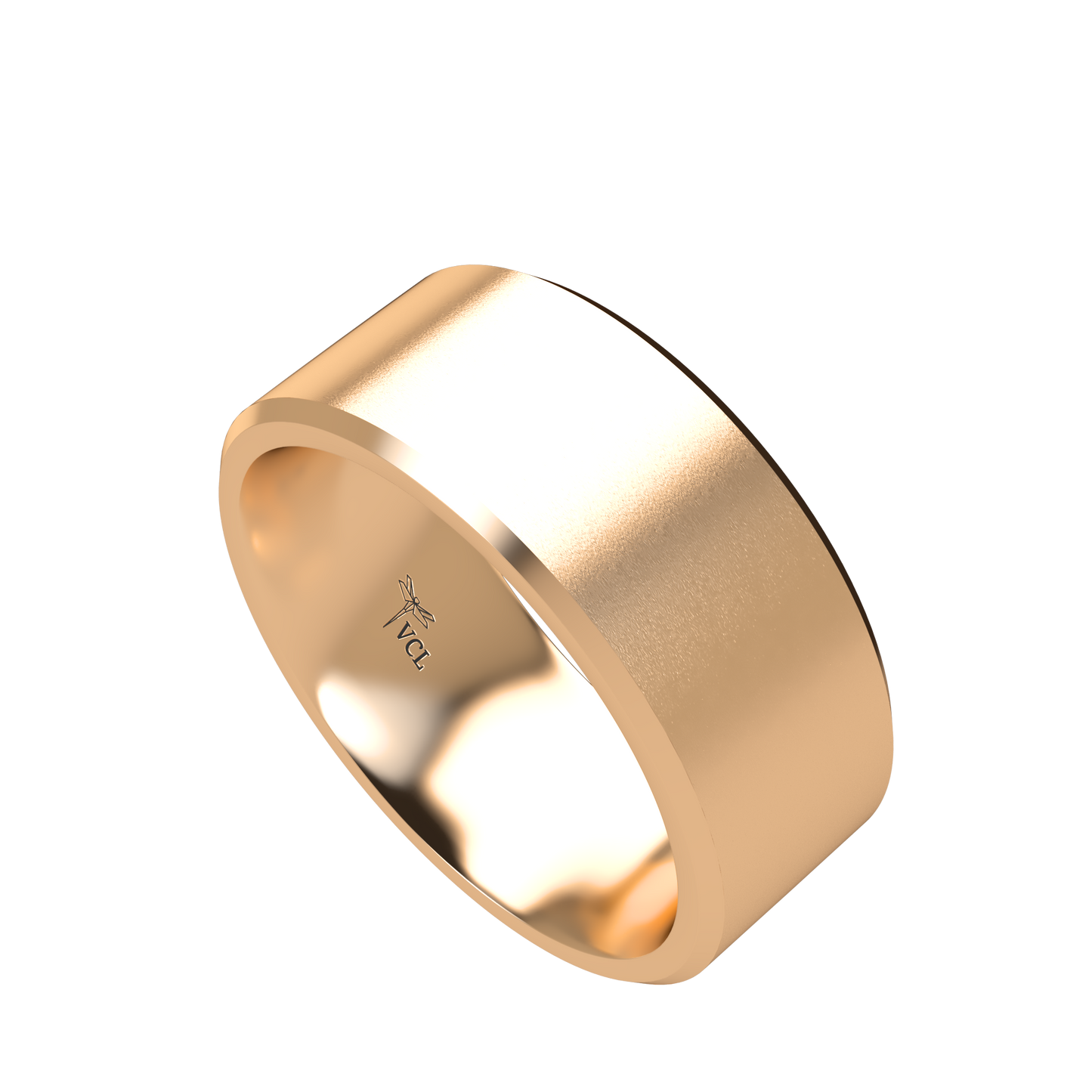 Flat bevel wedding band wide - 2mm to 11mm