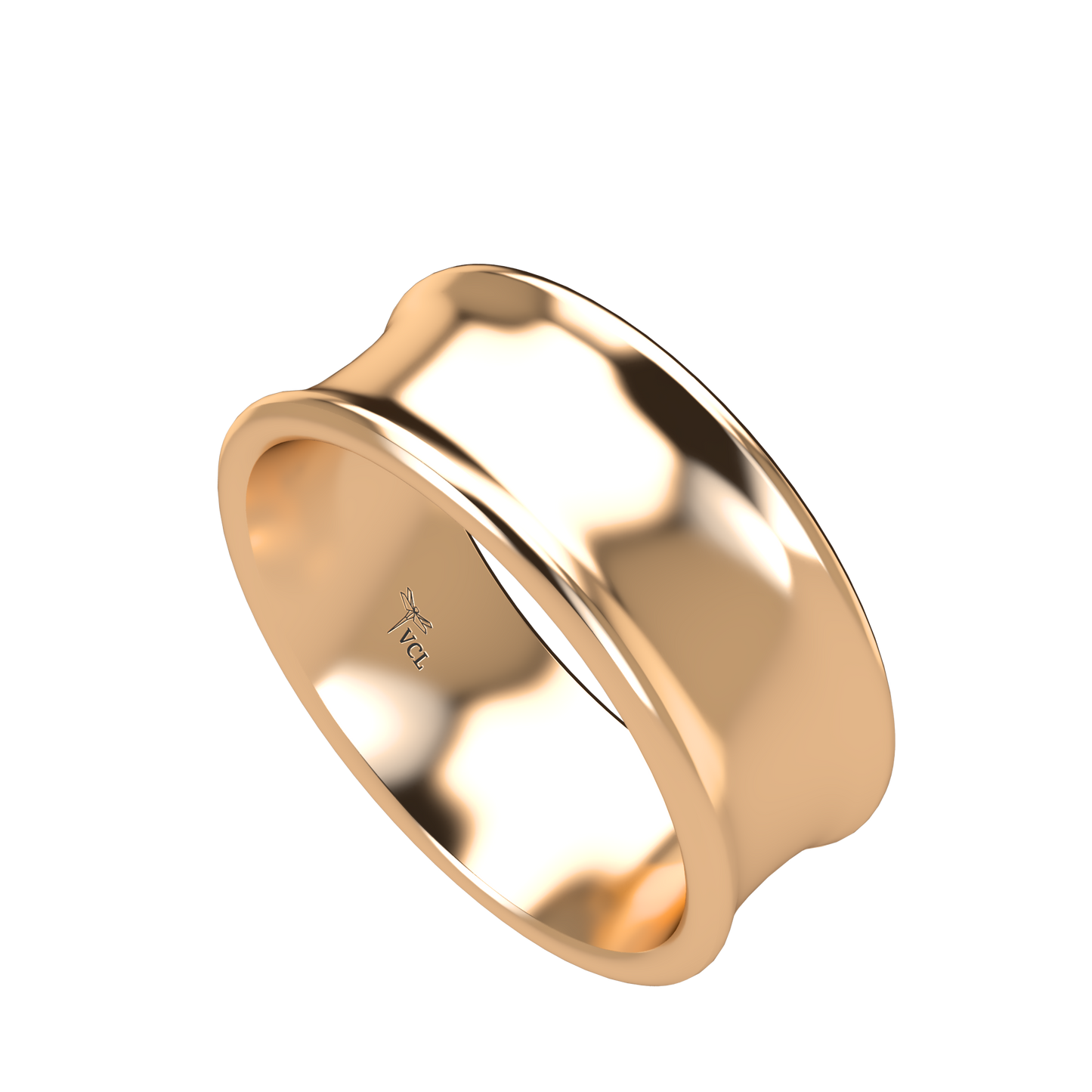 Concave wedding band wide - 2mm to 11mm