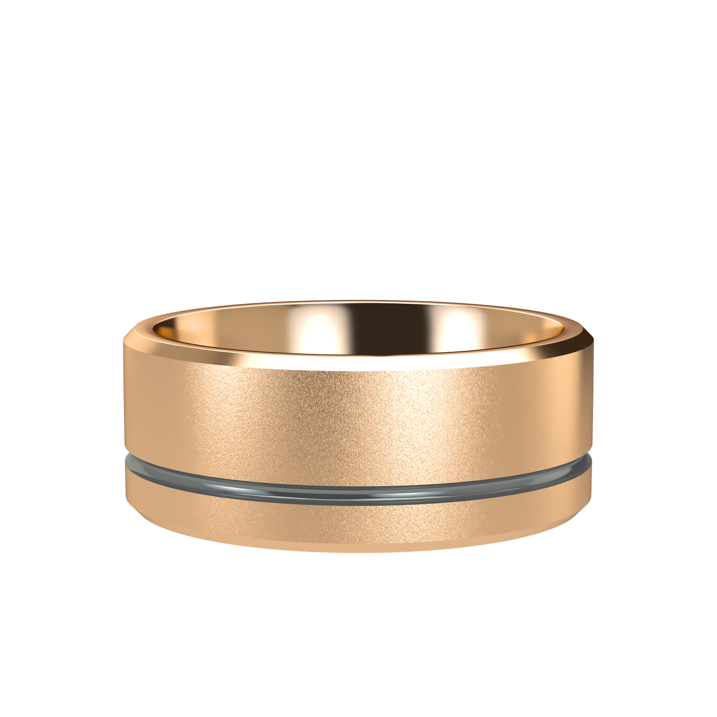 Grooved black rhodium wedding band wide - 2mm to 11mm