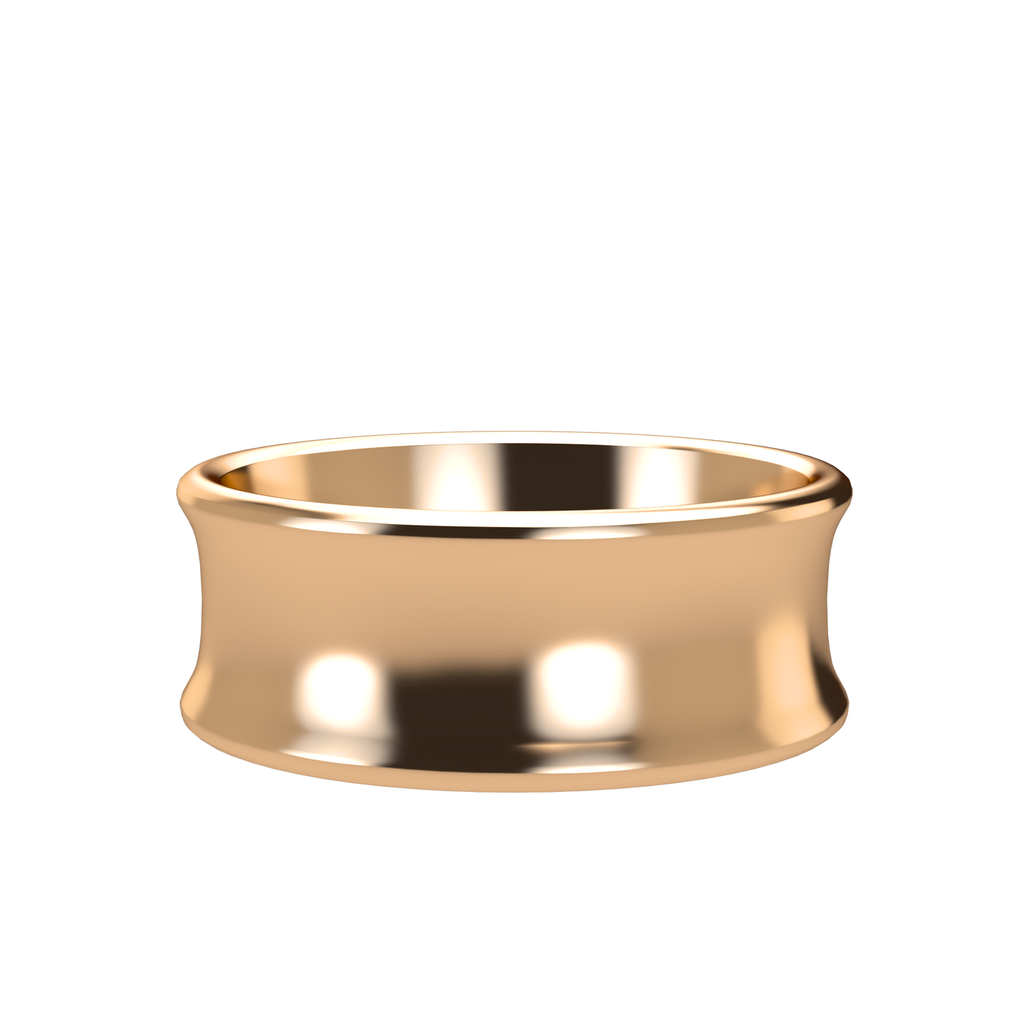 Concave wedding band wide - 2mm to 11mm