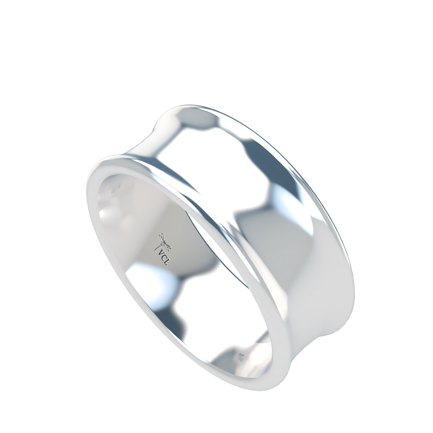 Concave wedding band wide - 2mm to 11mm