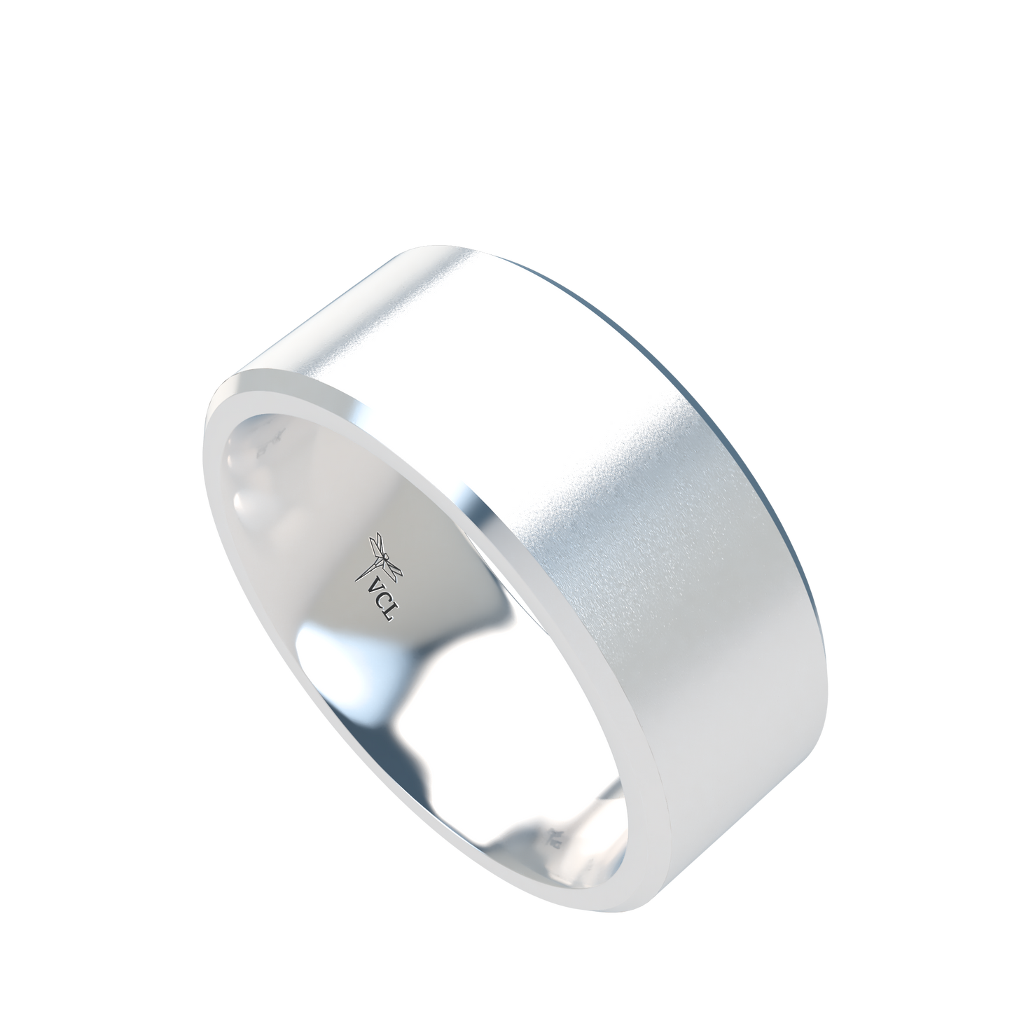 Flat bevel wedding band wide - 2mm to 11mm