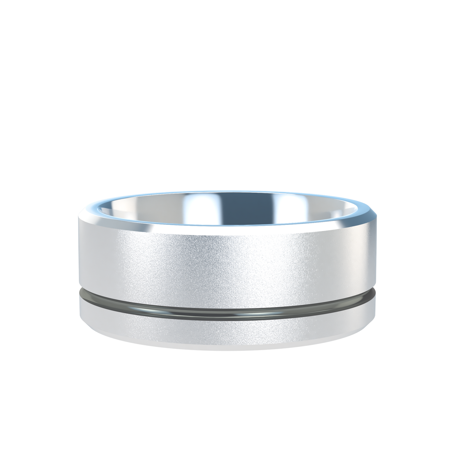 Grooved black rhodium wedding band wide - 2mm to 11mm