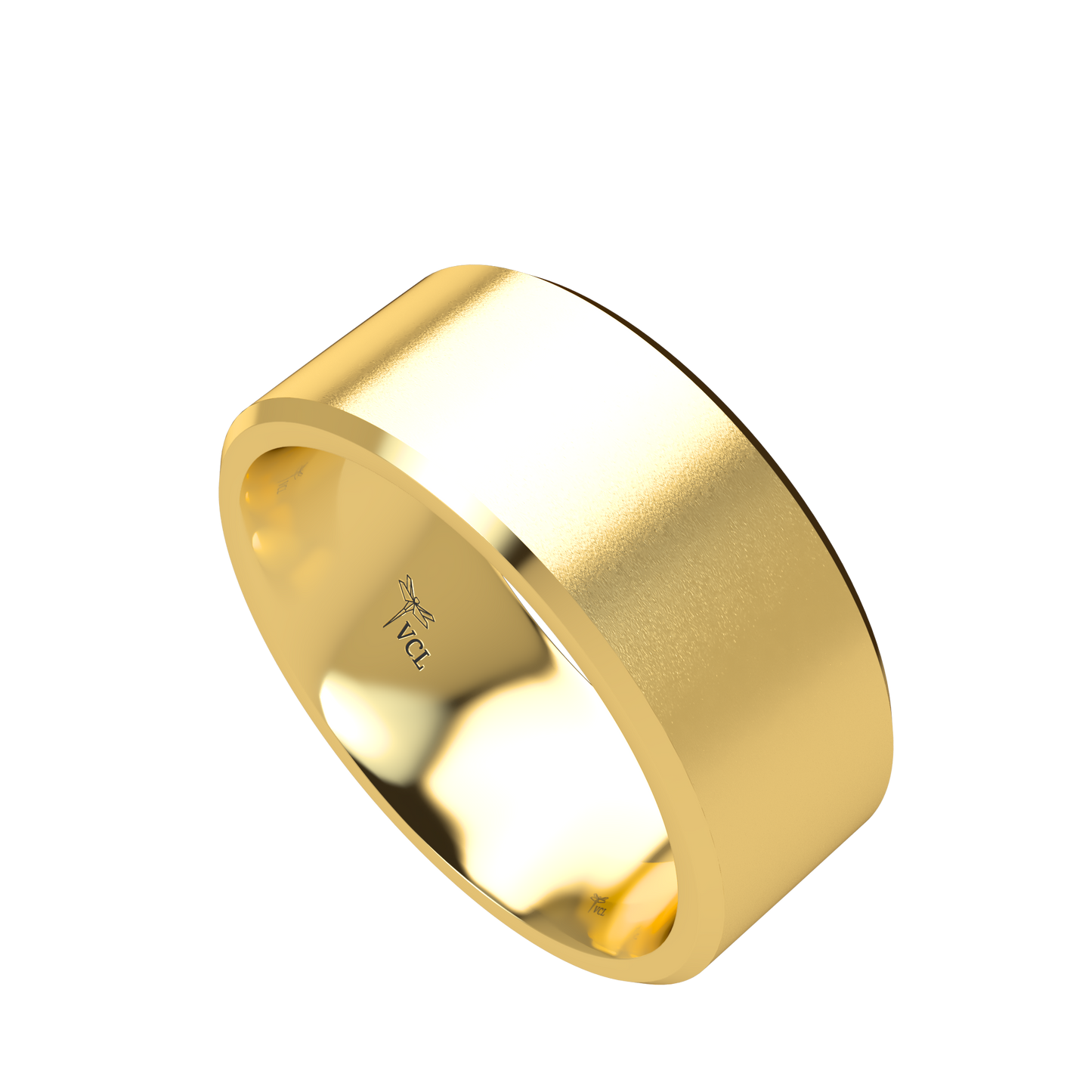 Flat bevel wedding band wide - 2mm to 11mm