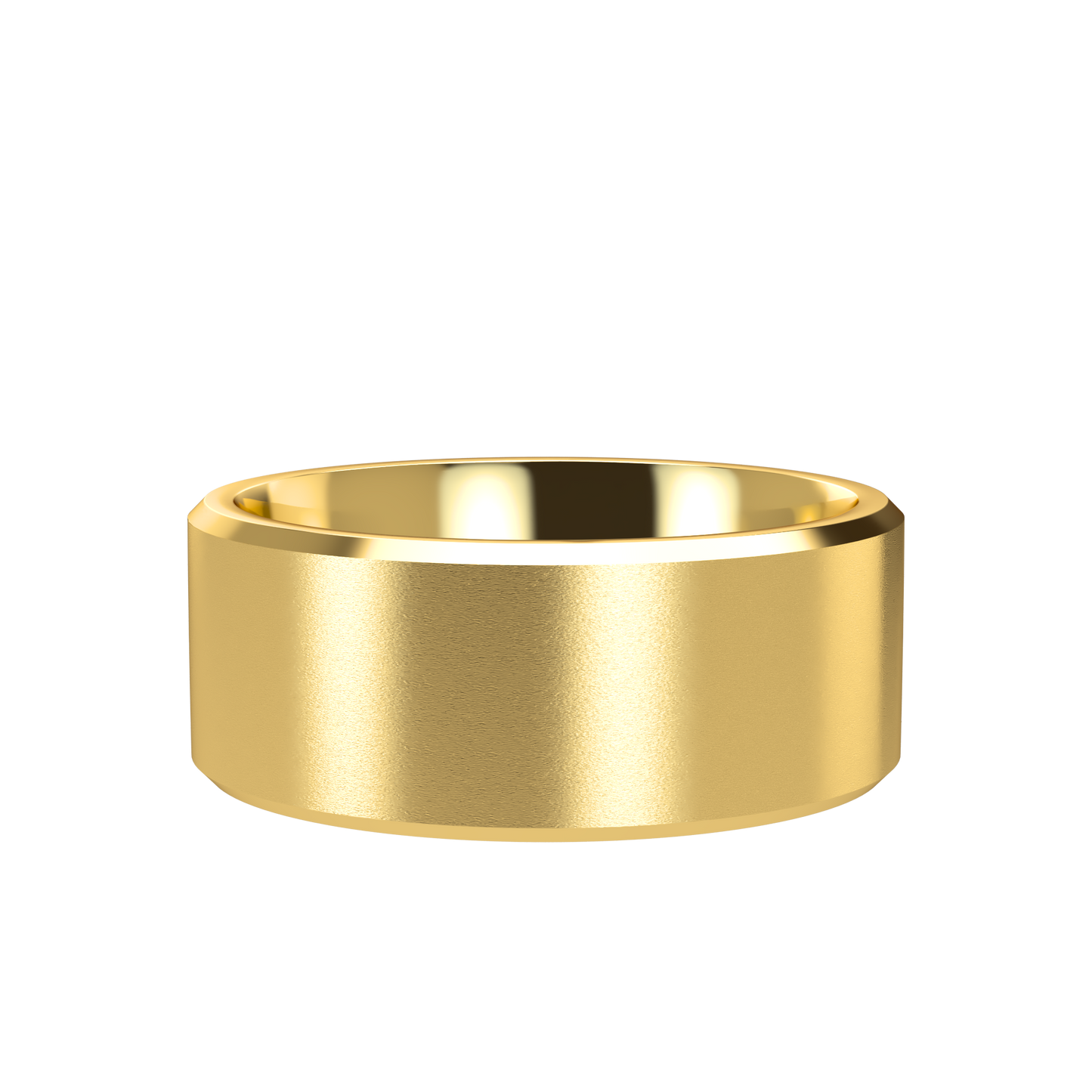 Flat bevel wedding band wide - 2mm to 11mm