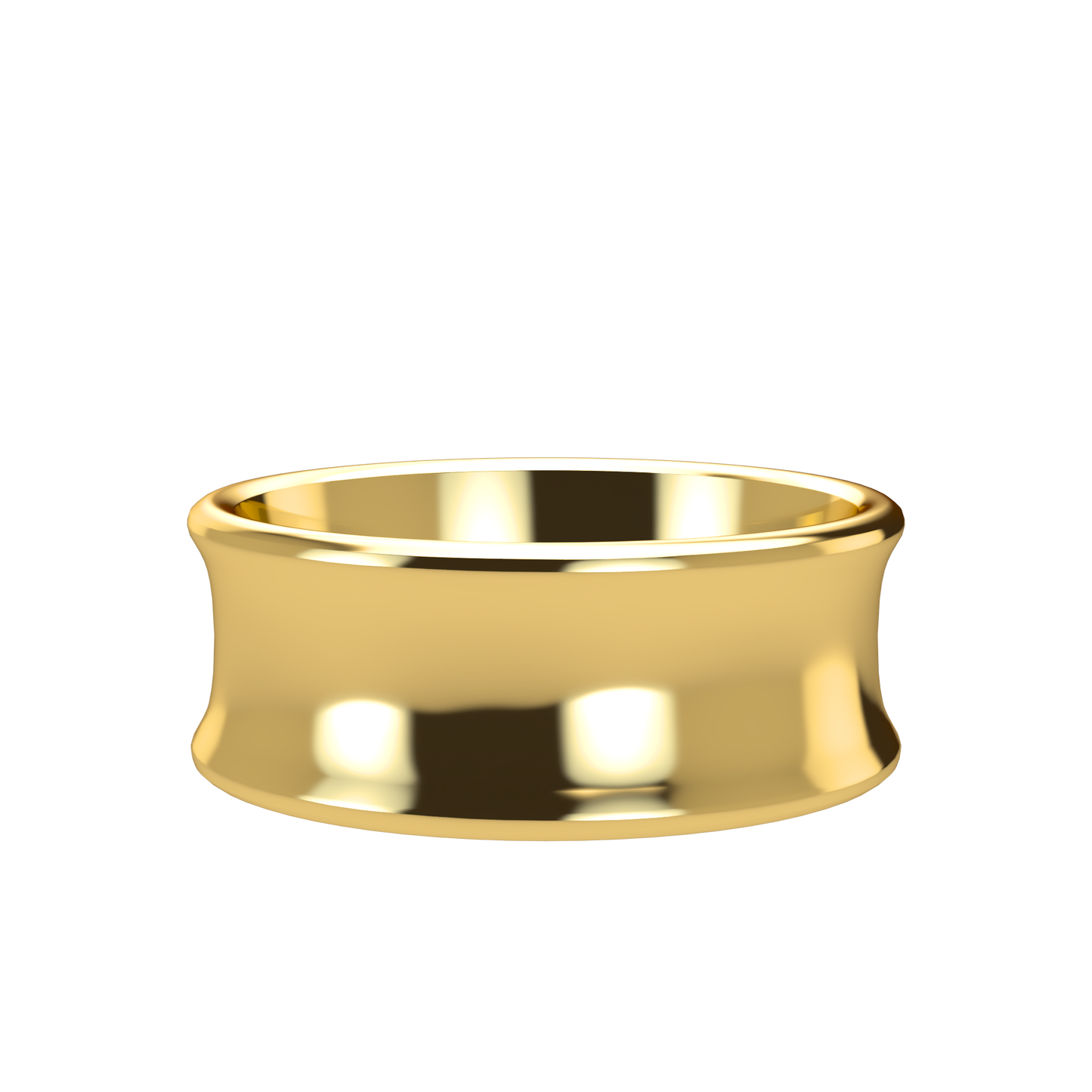 Concave wedding band wide - 2mm to 11mm