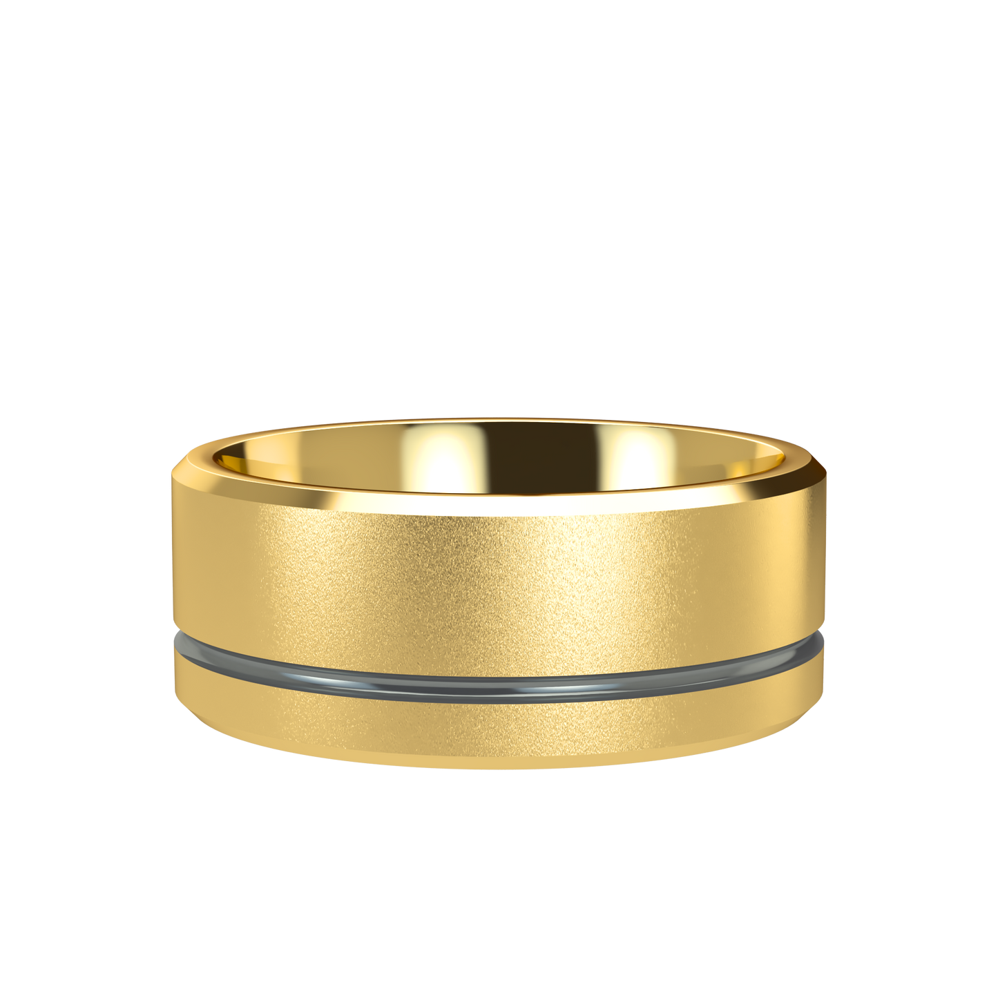 Grooved black rhodium wedding band wide - 2mm to 11mm