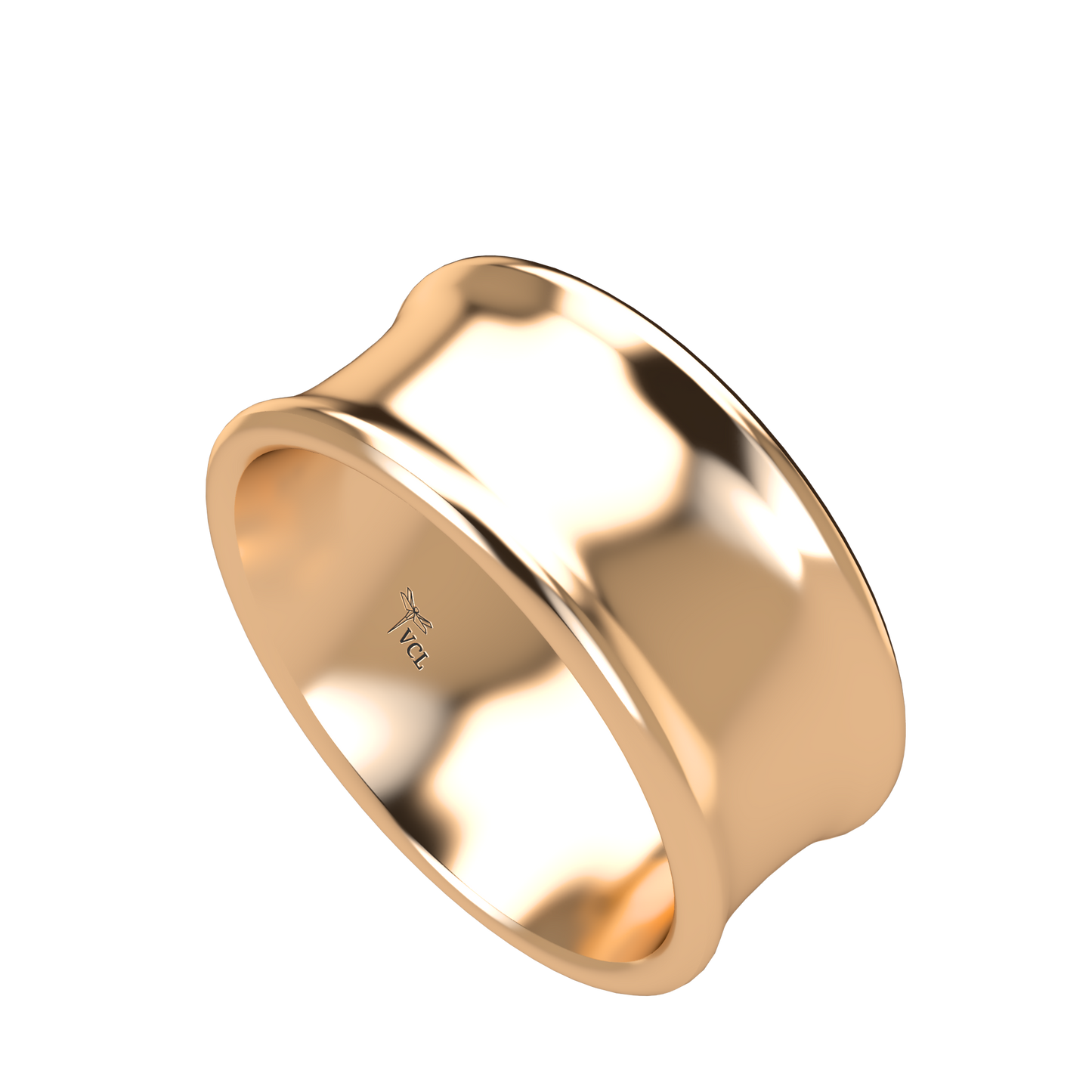 Concave wedding band wide - 2mm to 11mm