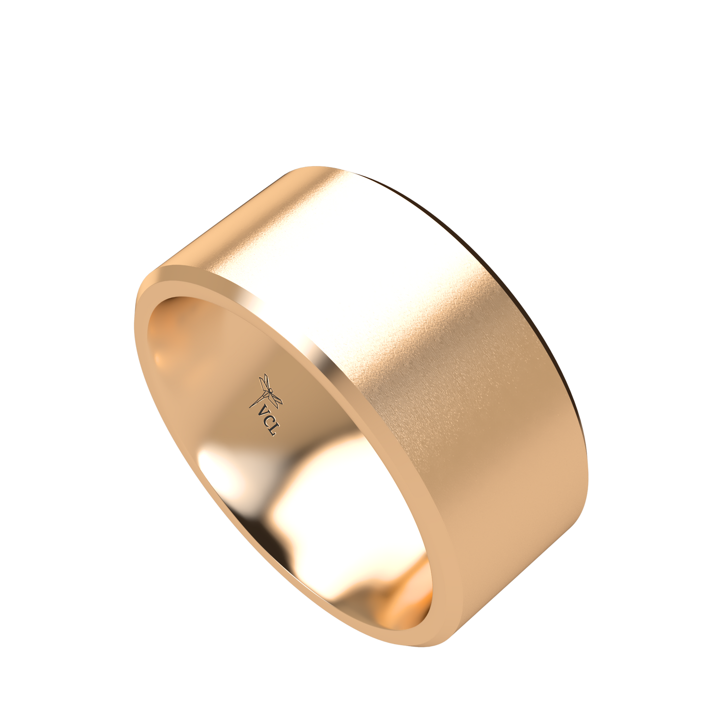 Flat bevel wedding band wide - 2mm to 11mm