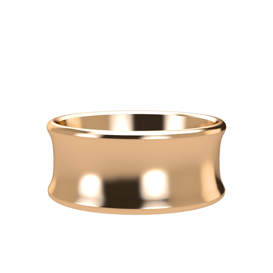 Concave wedding band wide - 2mm to 11mm