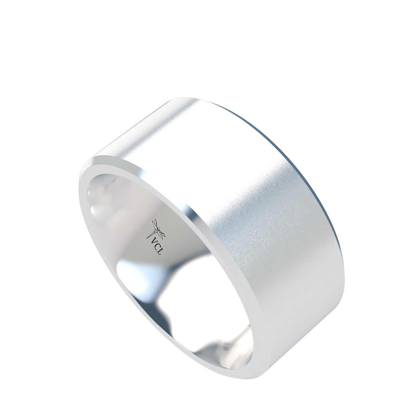 Flat bevel wedding band wide - 2mm to 11mm