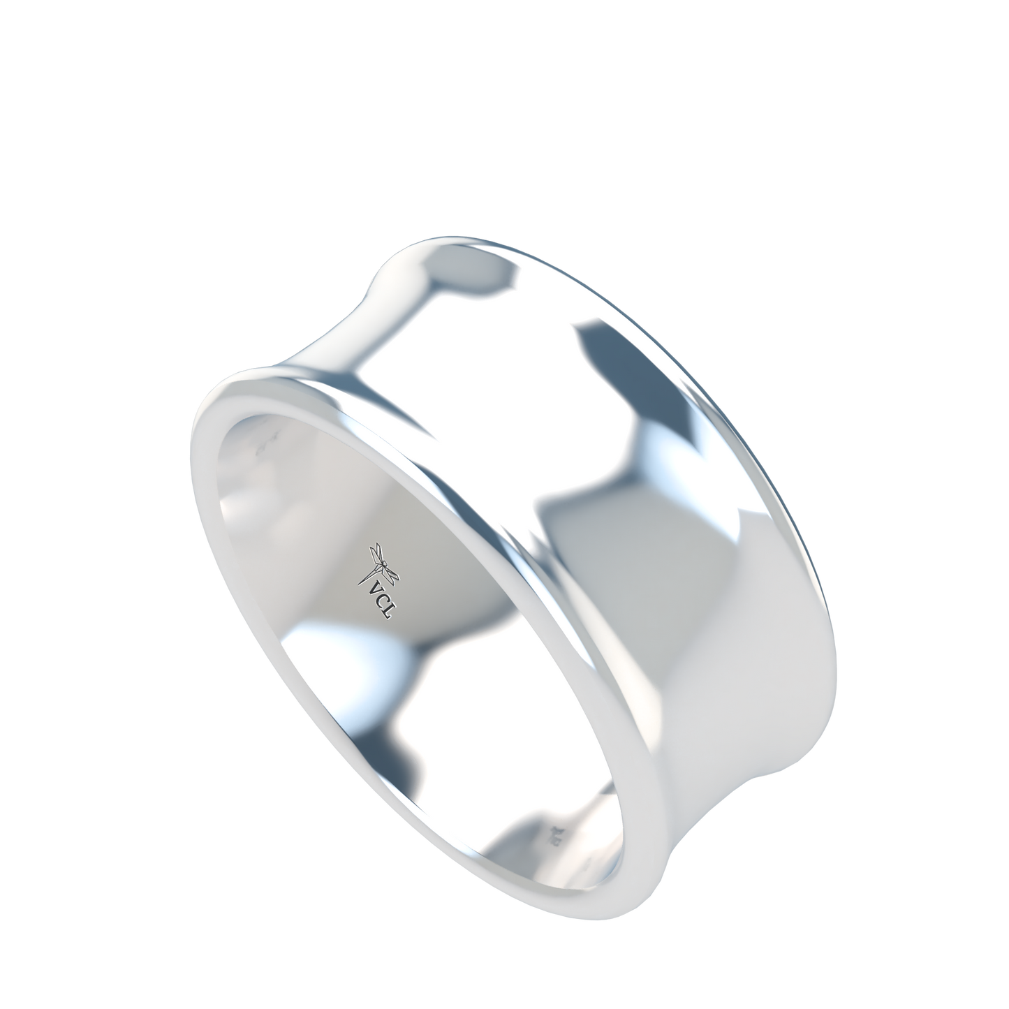 Concave wedding band wide - 2mm to 11mm