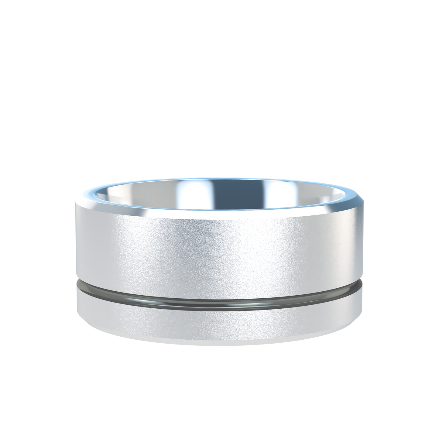 Grooved black rhodium wedding band wide - 2mm to 11mm