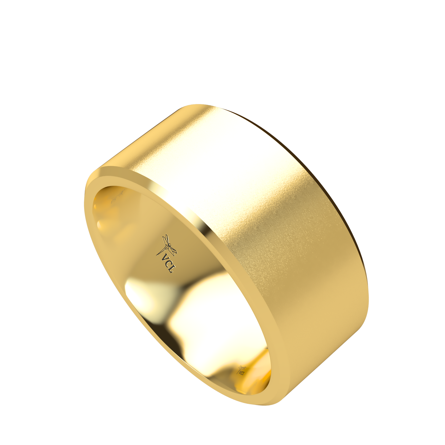 Flat bevel wedding band wide - 2mm to 11mm