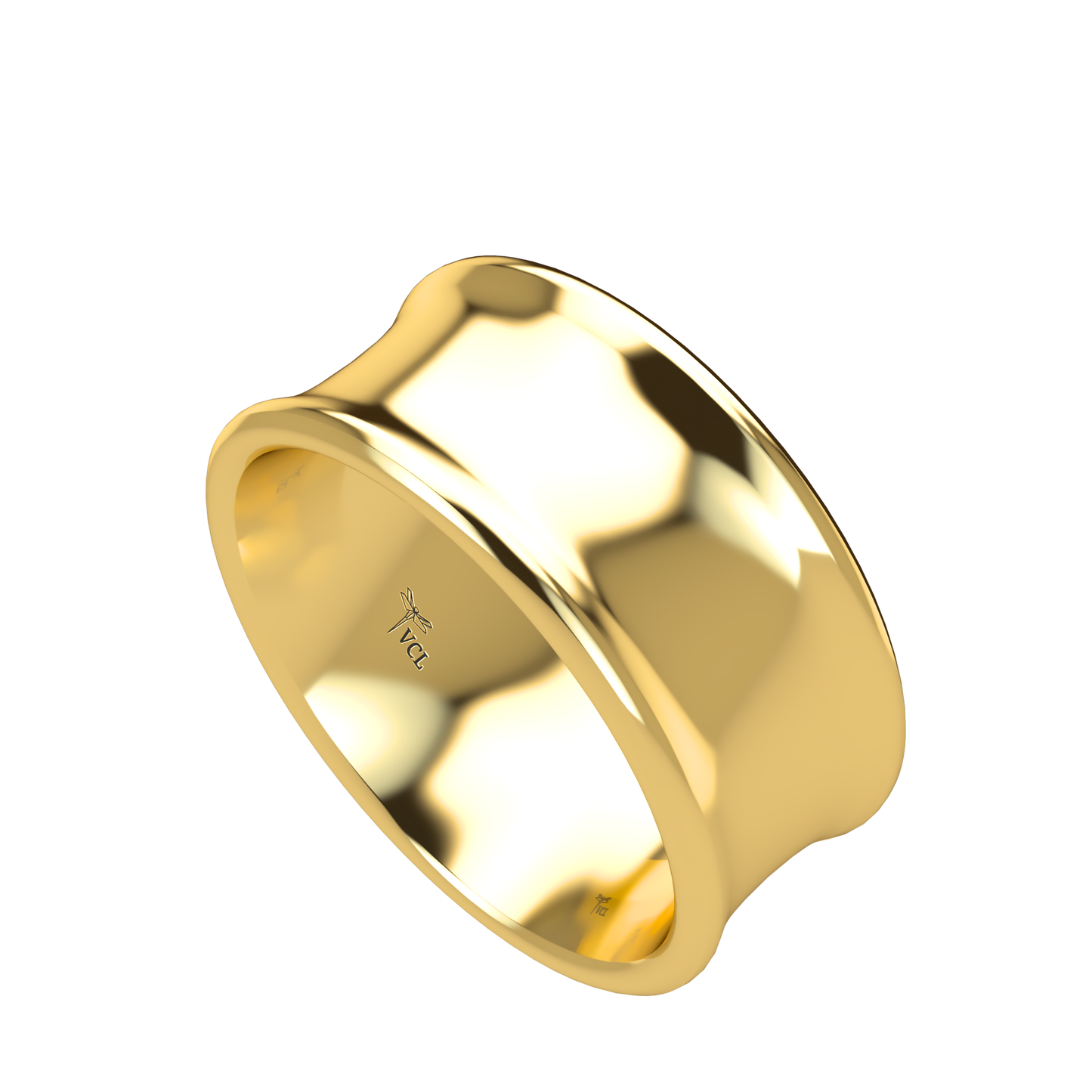 Concave wedding band wide - 2mm to 11mm