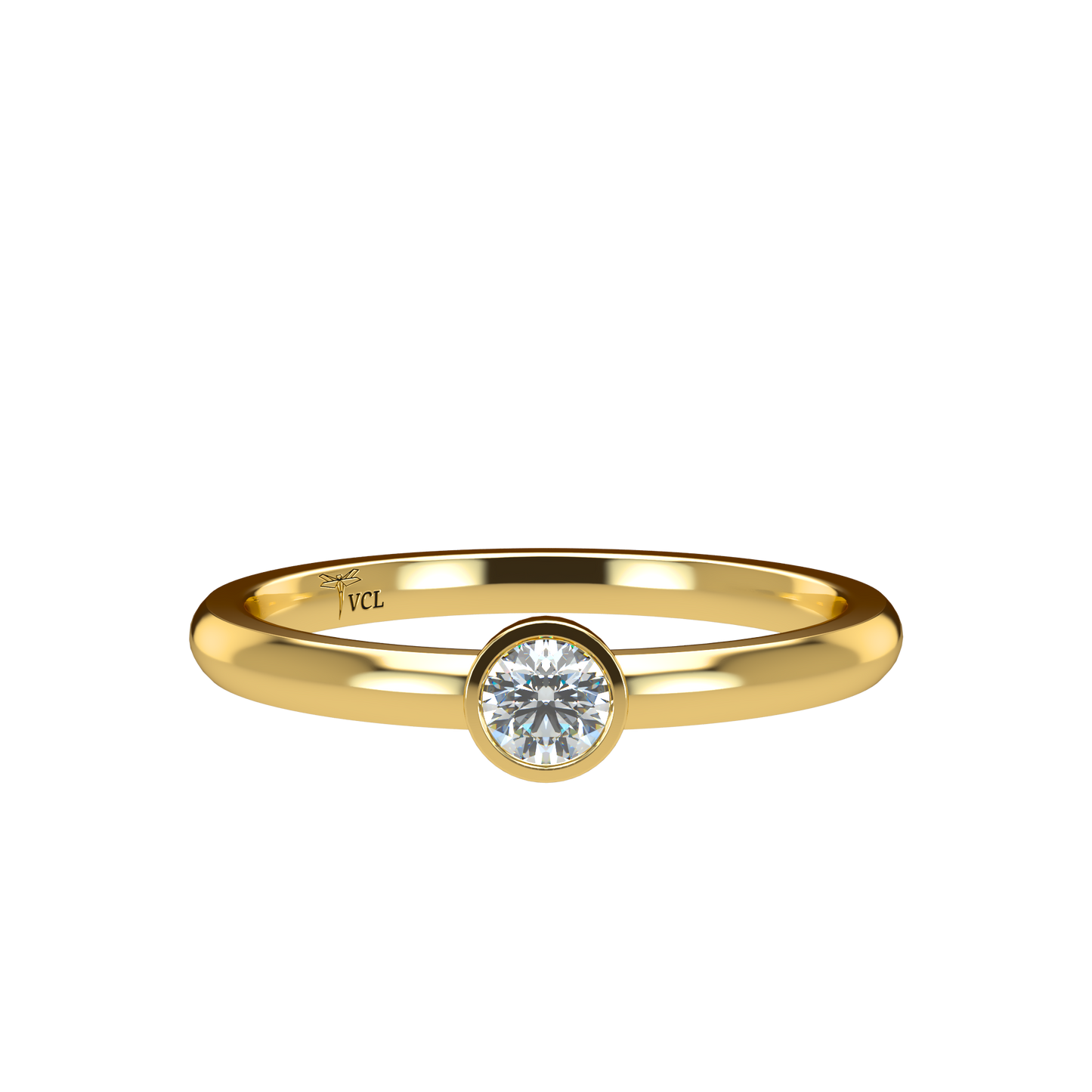 12pts diamond Bezel Set Solitaire ring