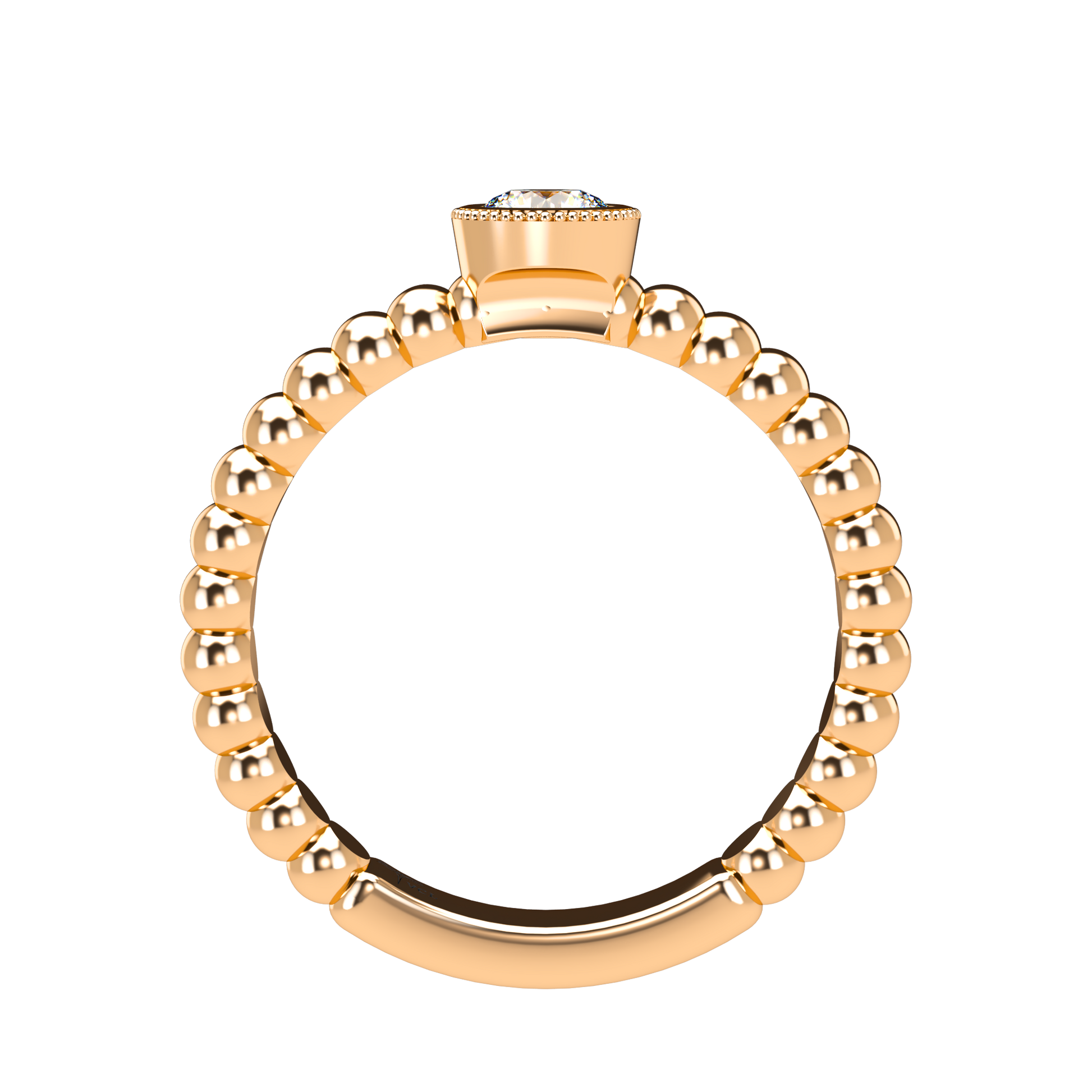 Customizable Diamond Bezel/Prong straight stacking Ring - ™ Joaillerie VCL