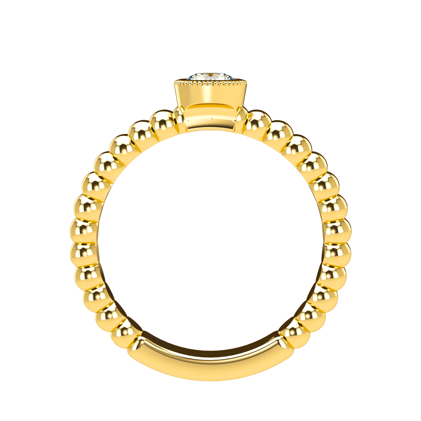 Customizable Diamond Bezel/Prong straight stacking Ring - ™ Joaillerie VCL