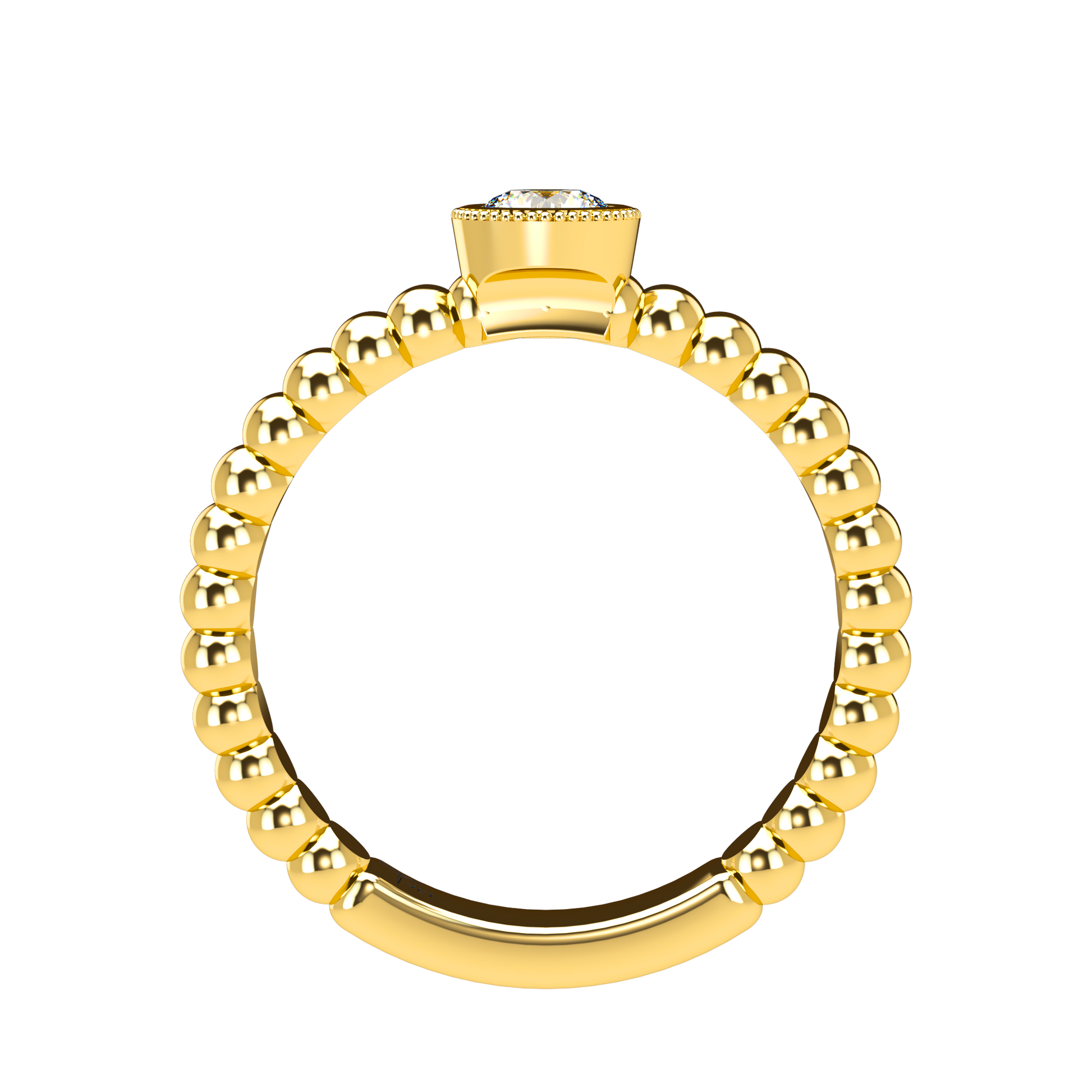 Customizable Diamond Bezel/Prong straight stacking Ring - ™ Joaillerie VCL