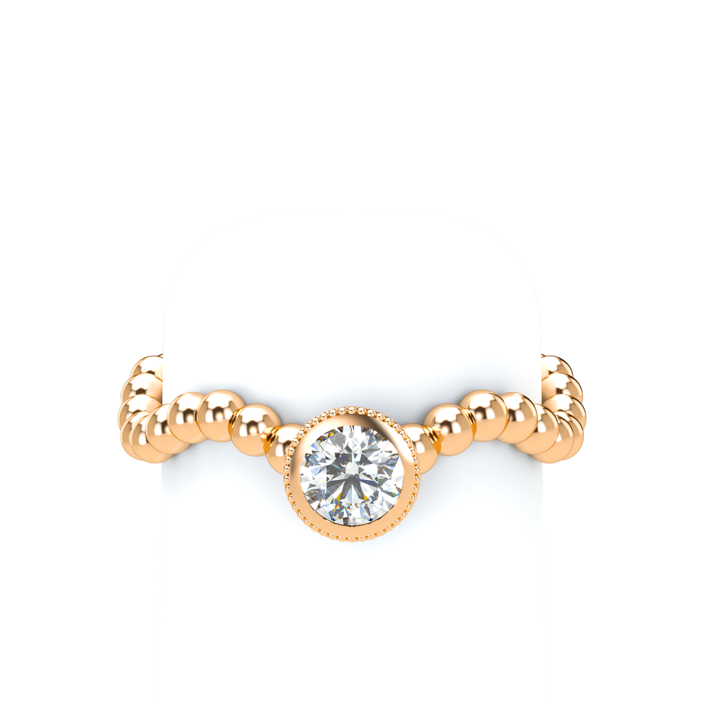 Customizable Diamond Bezel/Prong Wave stacking Ring - ™ Joaillerie VCL