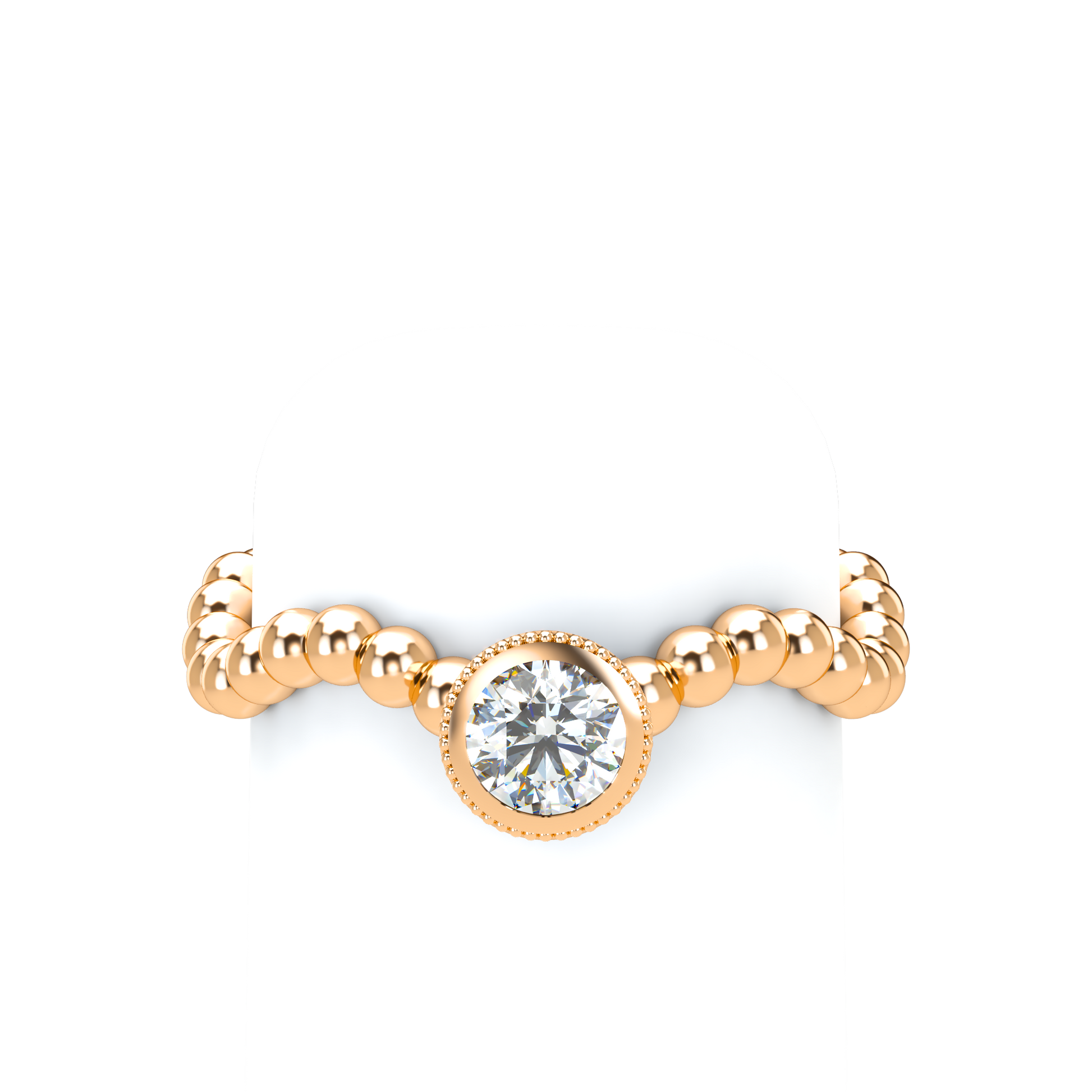 Customizable Diamond Bezel/Prong Wave stacking Ring - ™ Joaillerie VCL