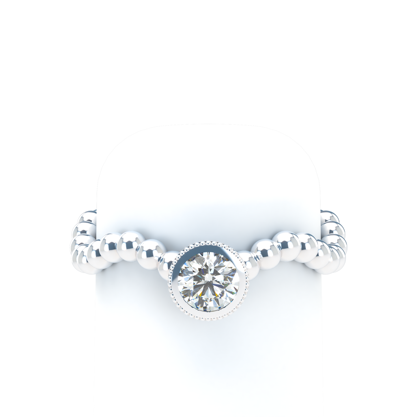 Customizable Diamond Bezel/Prong Wave stacking Ring - ™ Joaillerie VCL