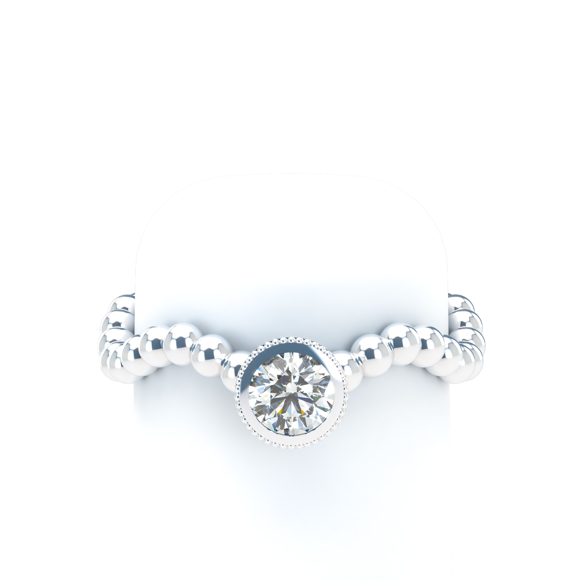 Customizable Diamond Bezel/Prong Wave stacking Ring - ™ Joaillerie VCL